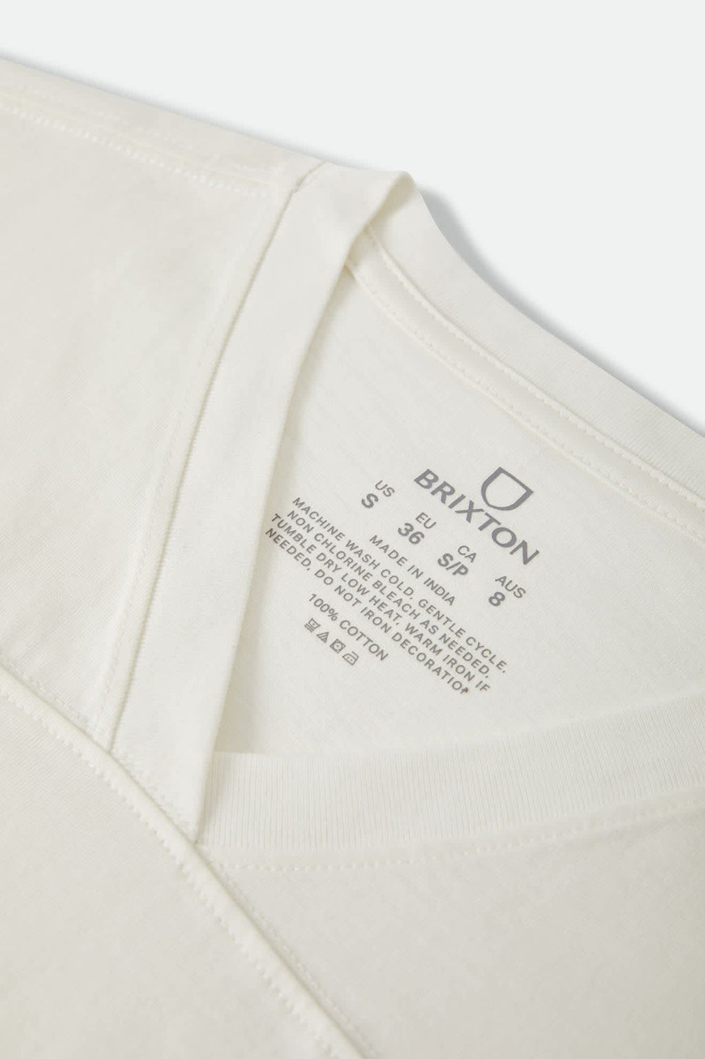 Brixton Boxy Cropped Football T-Shirt - Off White