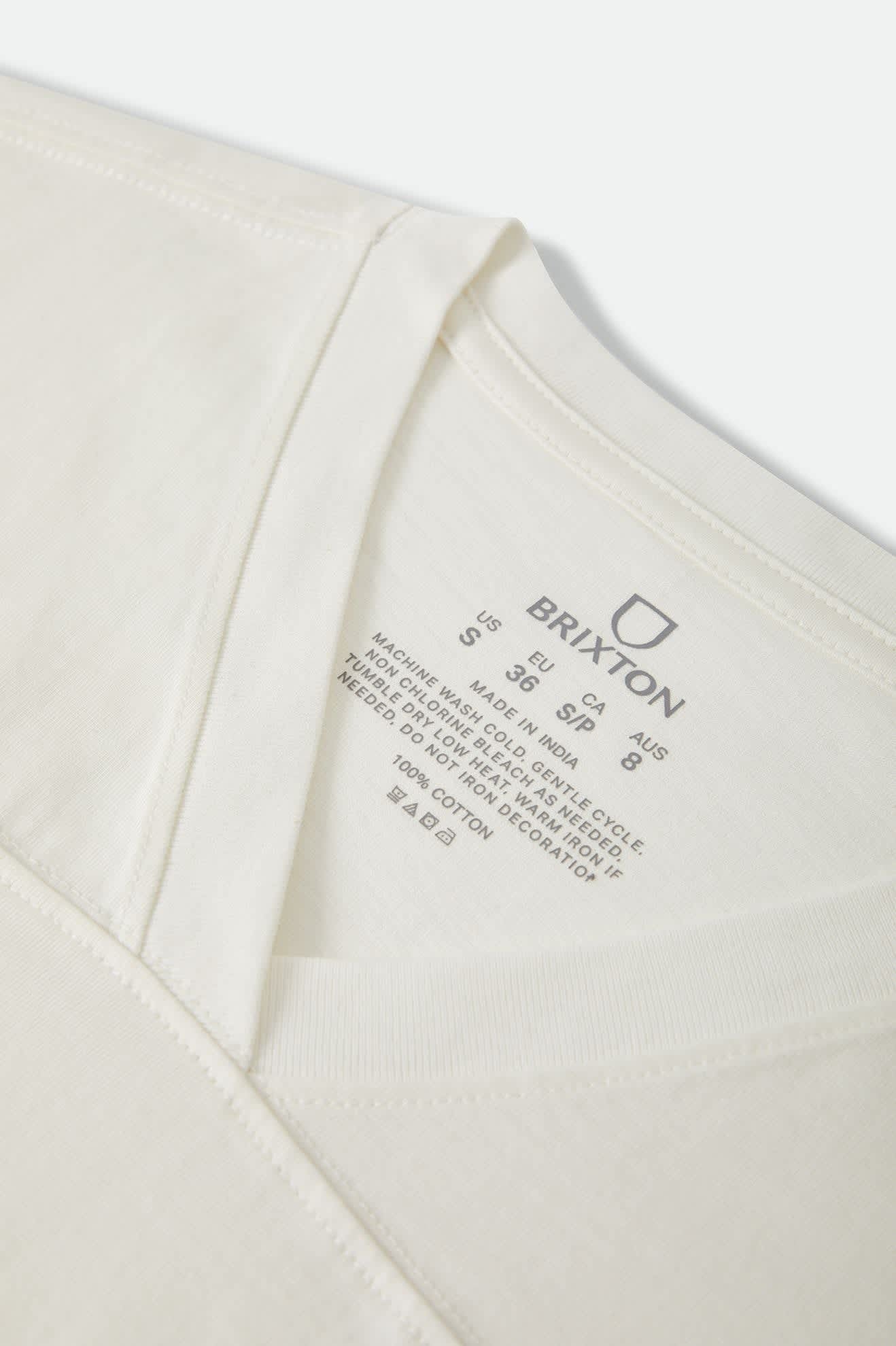 Brixton Boxy Cropped Football T-Shirt - Off White