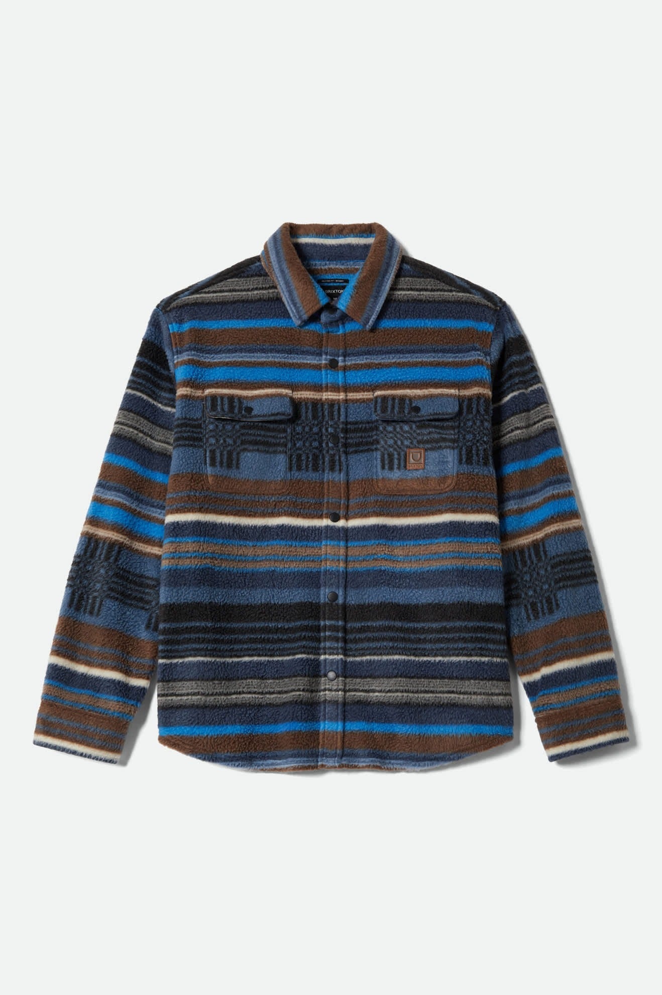 Bowery Arctic Stretch Fleece - Mood Indigo Blanket Stripe