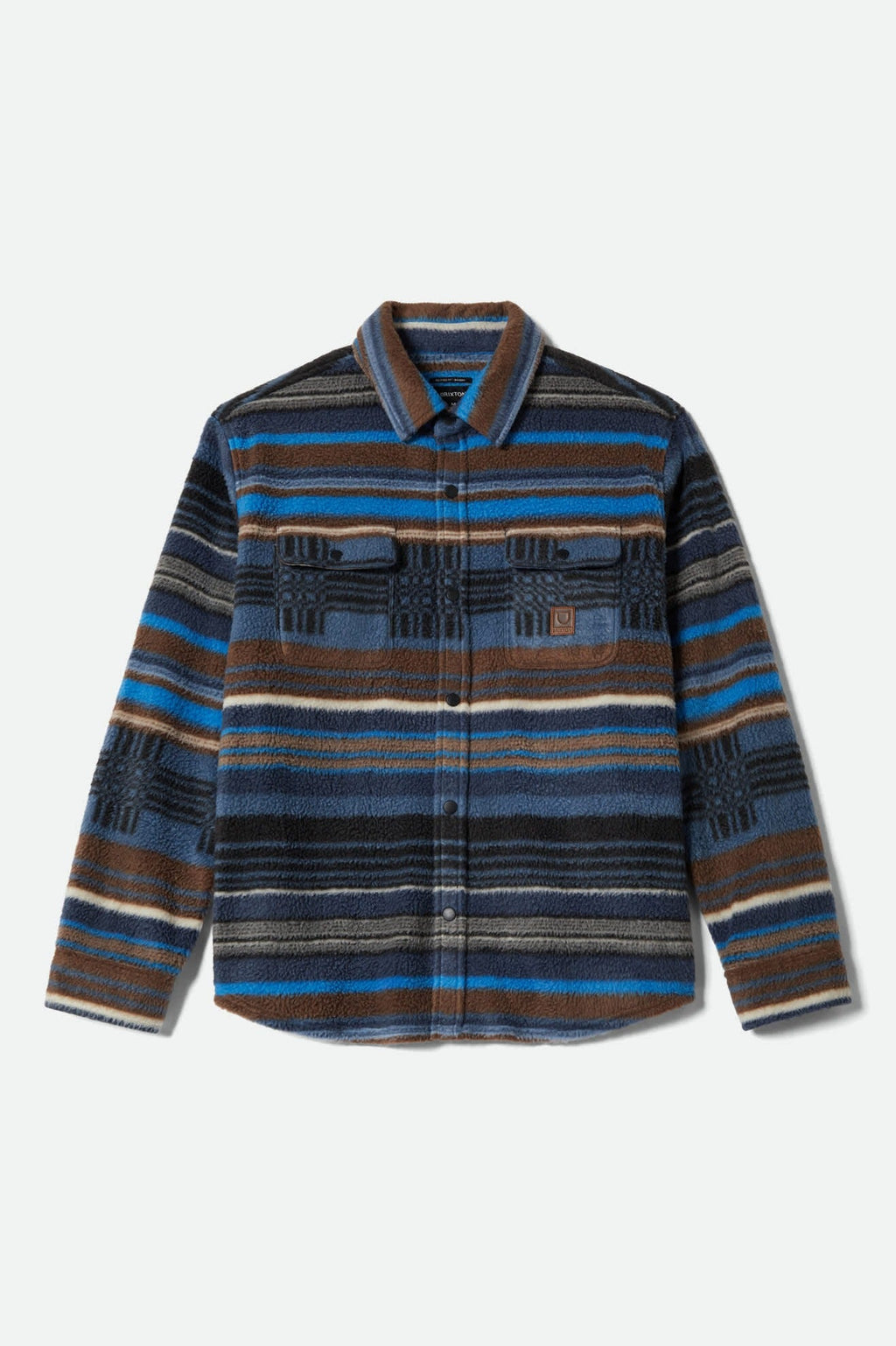 Bowery Arctic Stretch Fleece - Mood Indigo Blanket Stripe