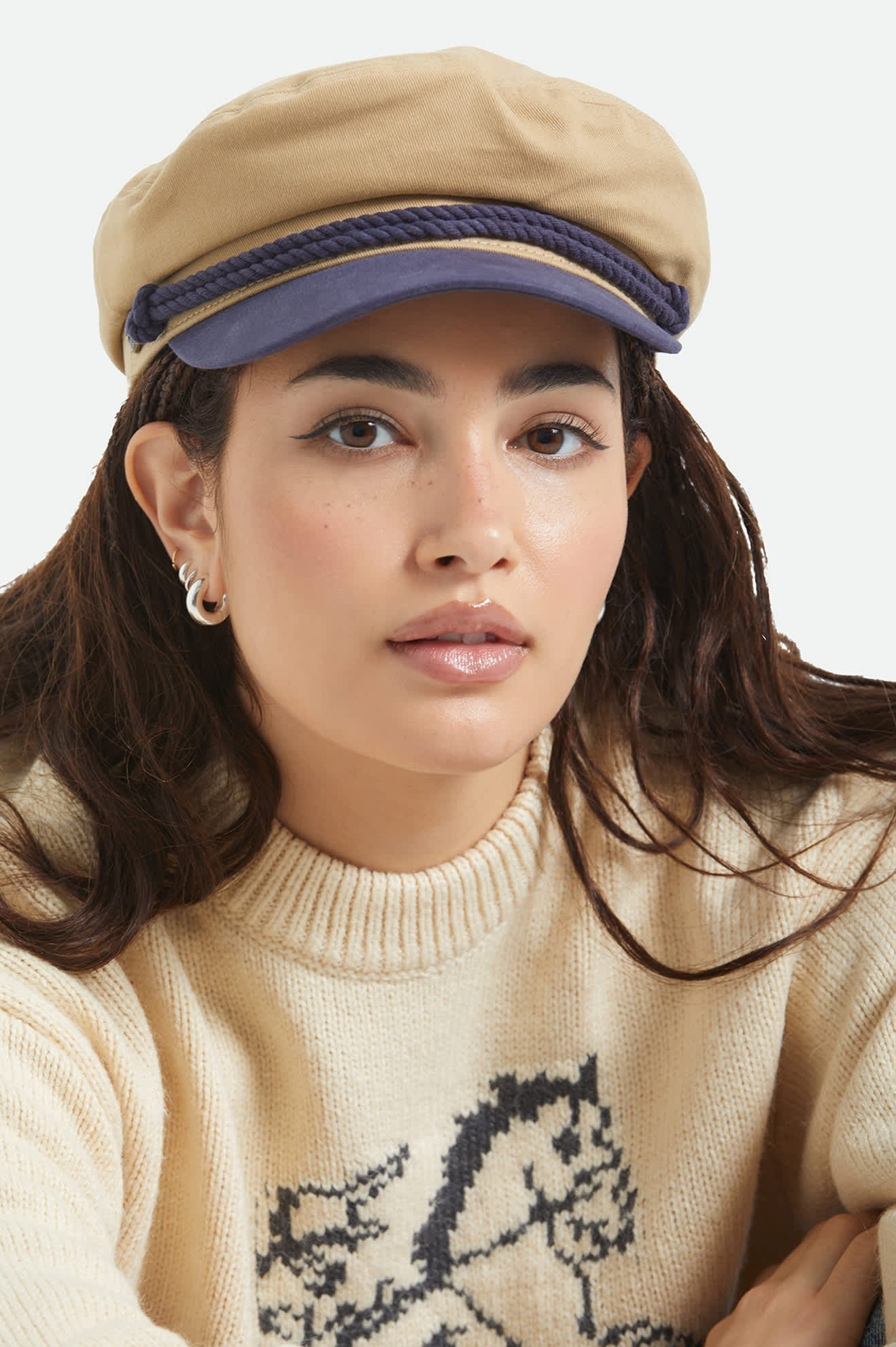 Fiddler Fisherman Cap - Sand/Washed Navy