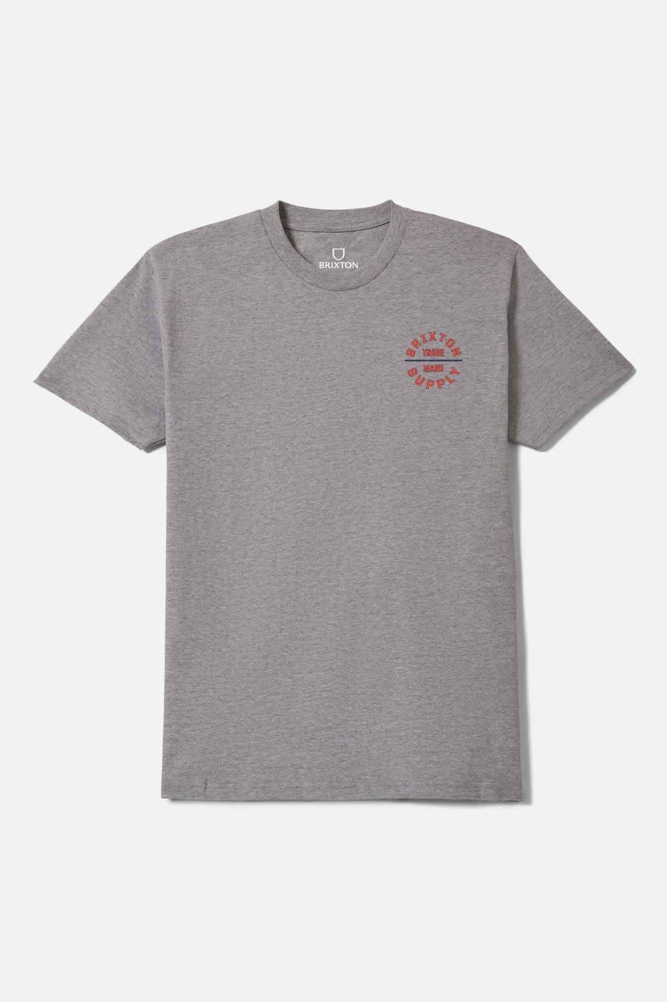 Oath V Short Sleeve T-Shirt - Heather Grey/Lava Red/Midnight Blue