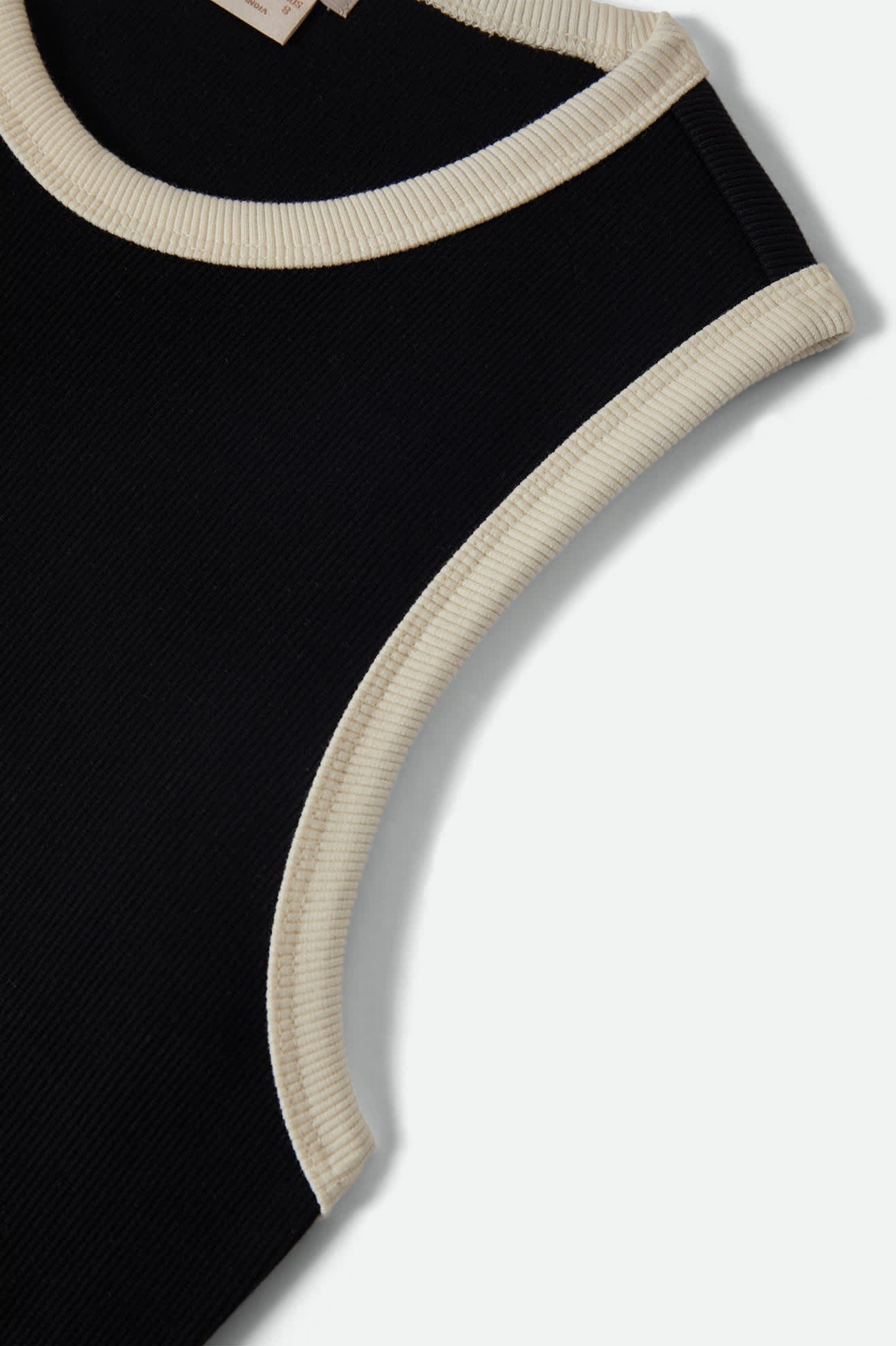 Ribbed Cinch Mini Dress - Black/Off White