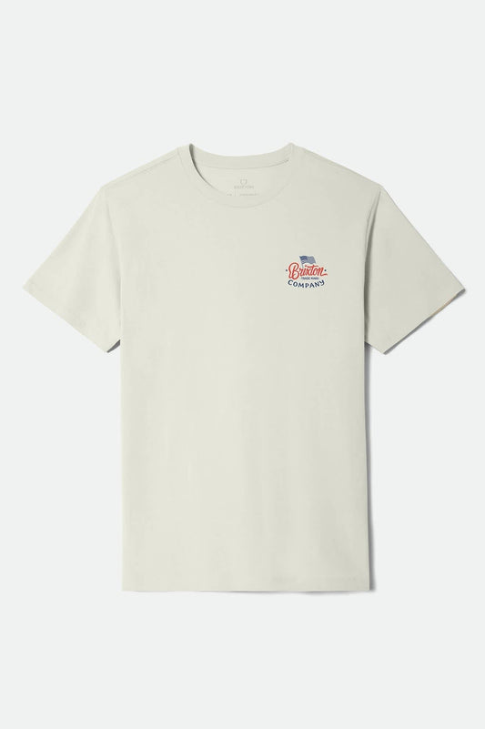 Brxtn Flag Short Sleeve Standard T-Shirt - Cream/Navy/Red
