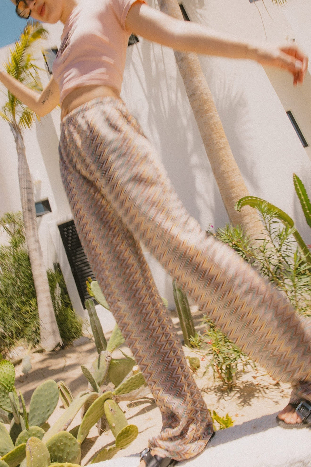 The Cabana Mesh Lounge Pant - Multi Color Zigzag