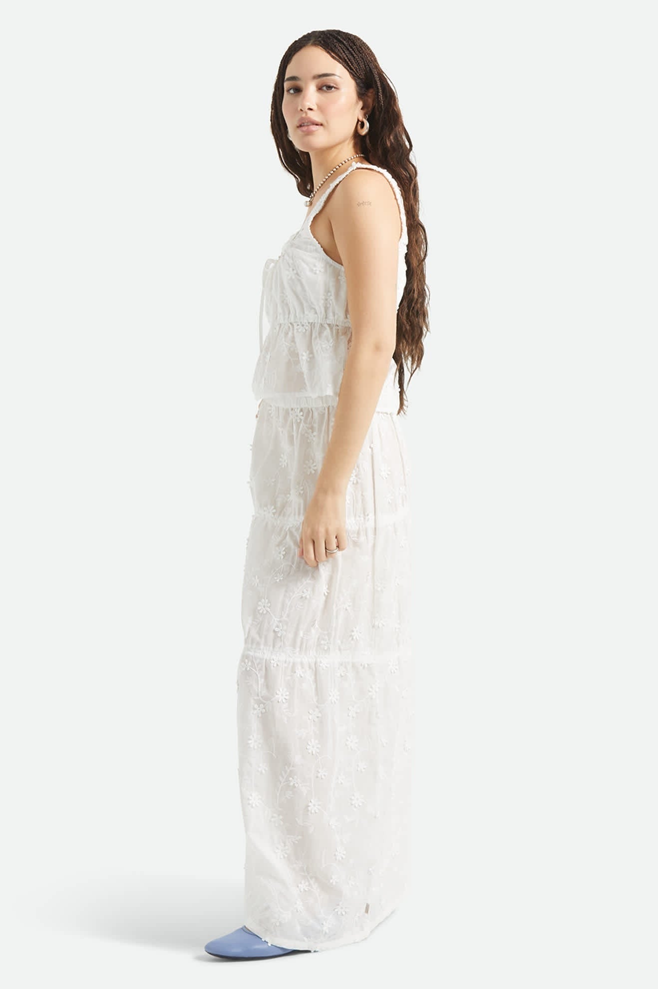The Abigail Tie Top - Off White Floral