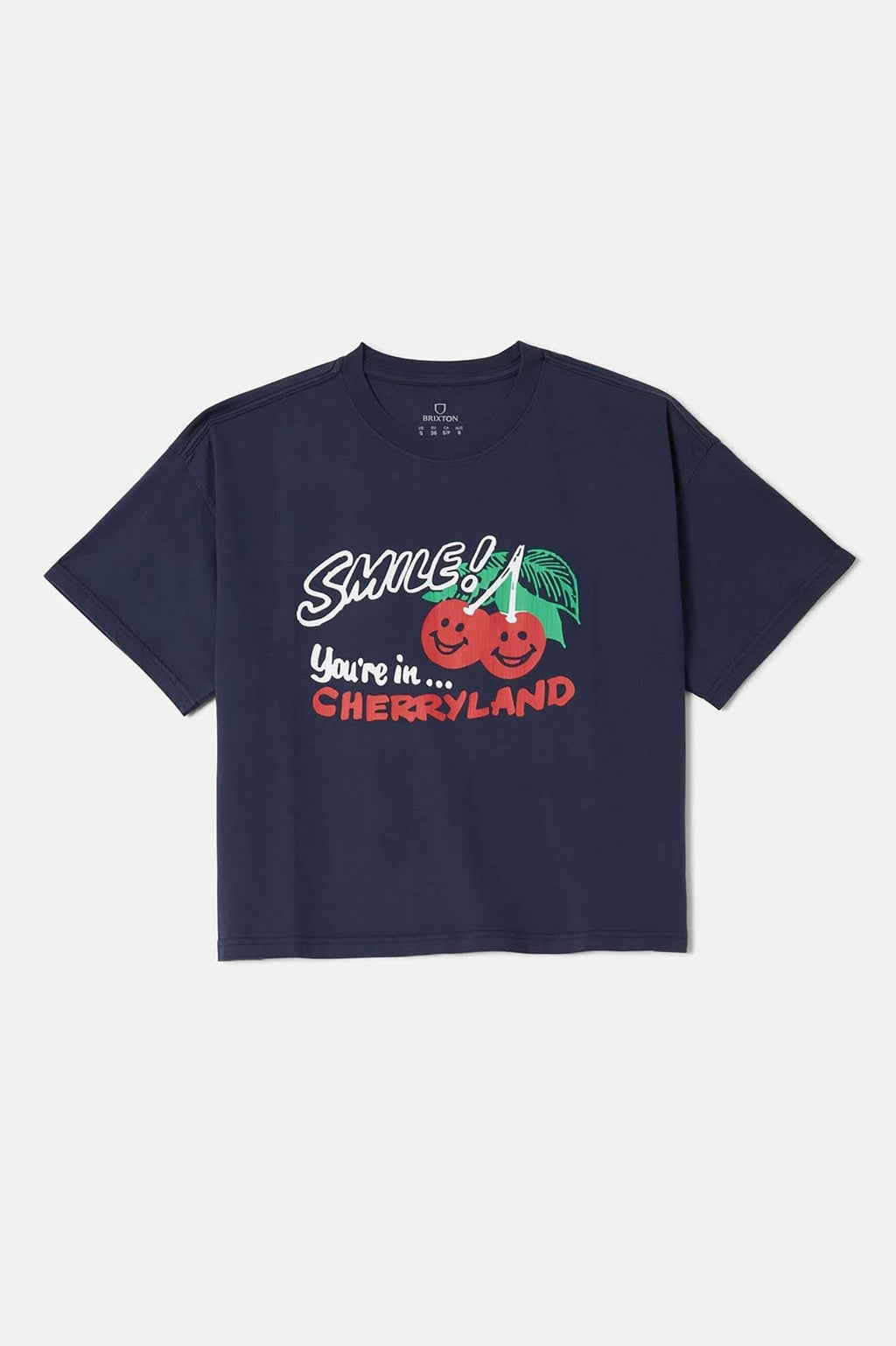 Cherryland Boxy Cropped Crew - Washed Navy