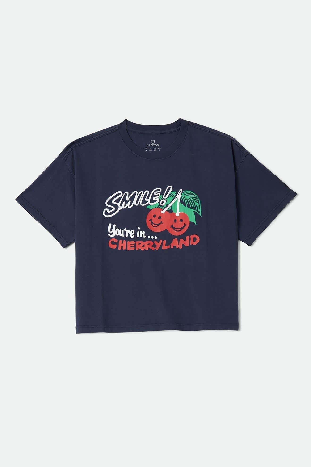 Cherryland Boxy Cropped Crew - Washed Navy