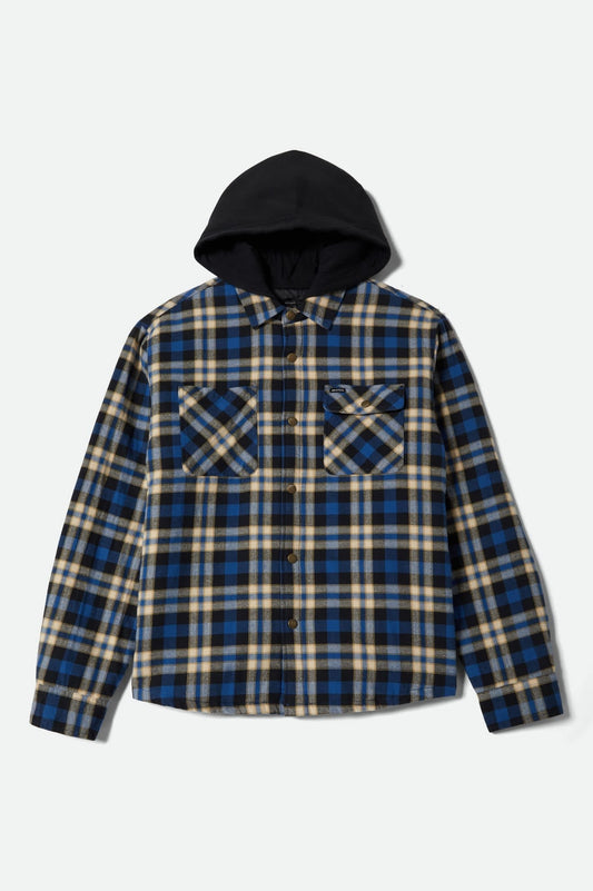 Bowery Quilited Hooded Flannel - Navy/Cream