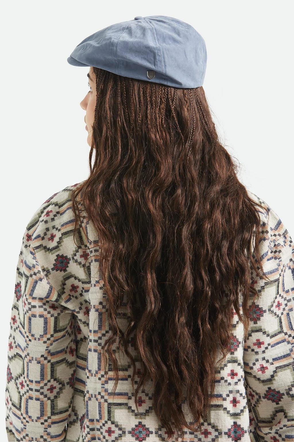 Brood Newsboy Cap - Slate Blue Brushed Satin