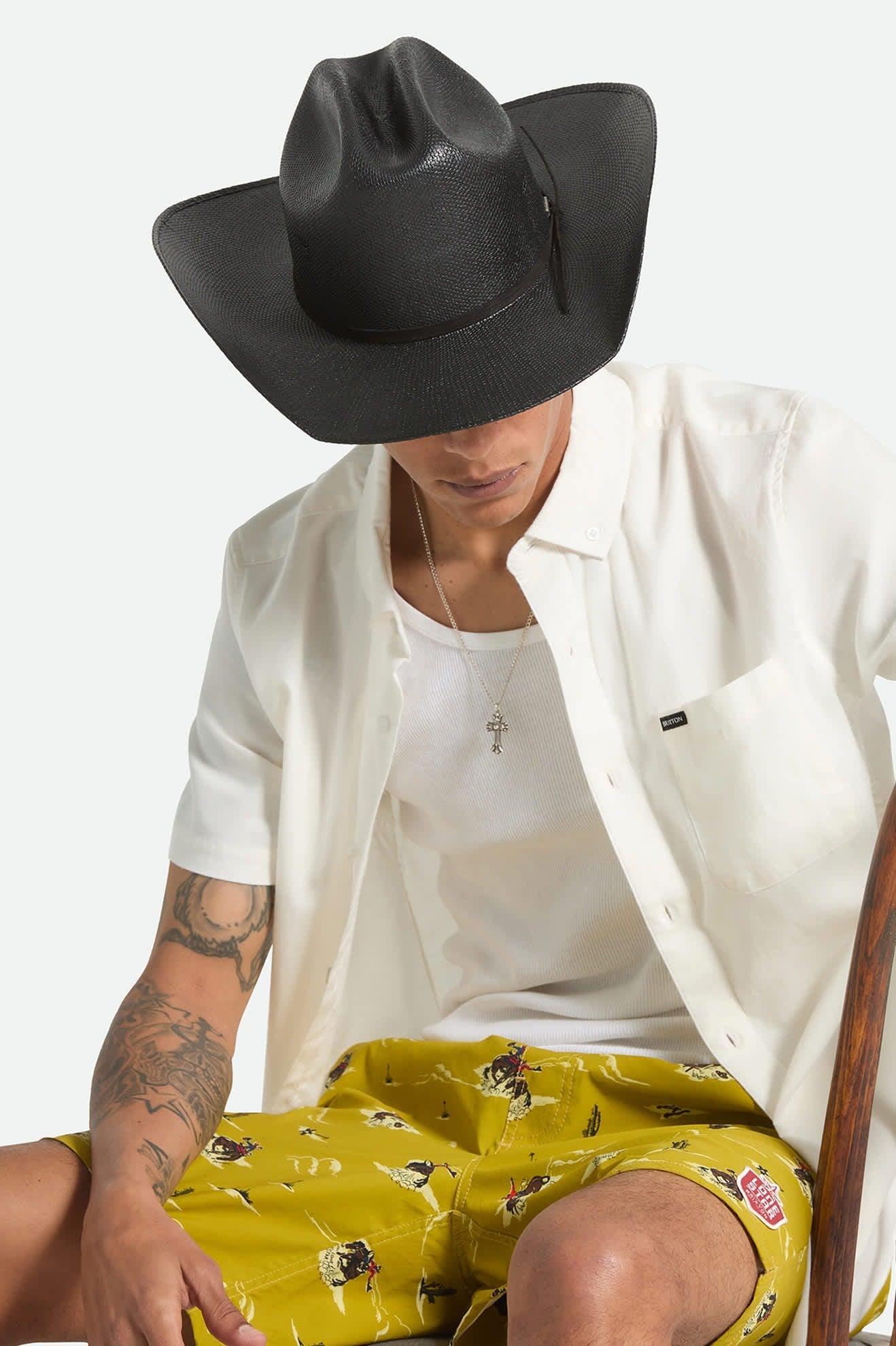 Laredo Straw Cowboy Hat - Black