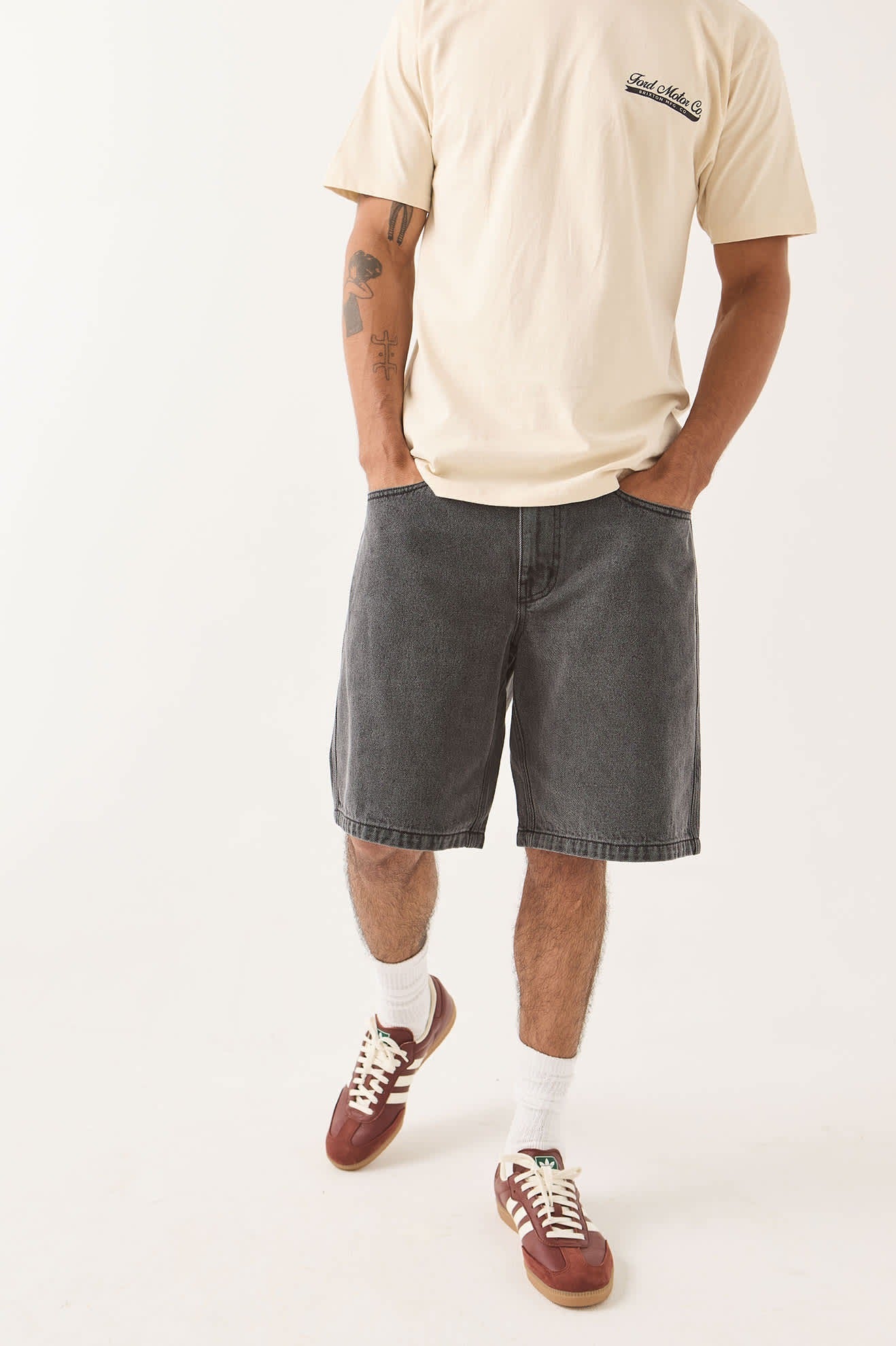 Brixton Relaxed Short - Washed Black Denim