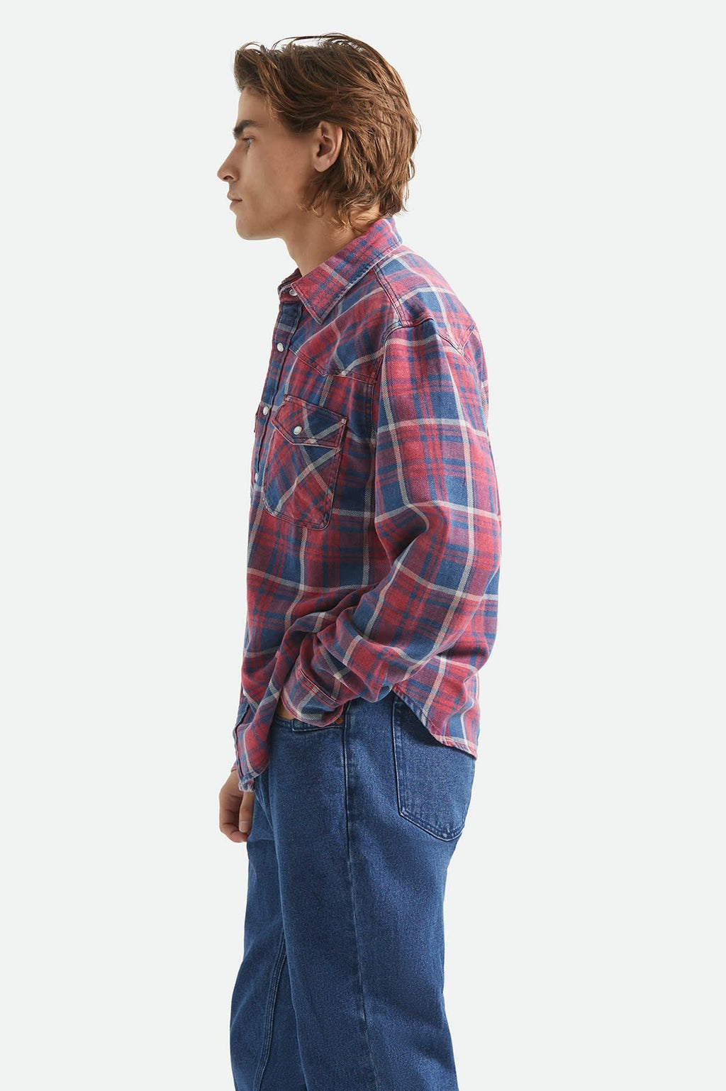 Waylon Lightweight Overshirt - Denim Plaid
