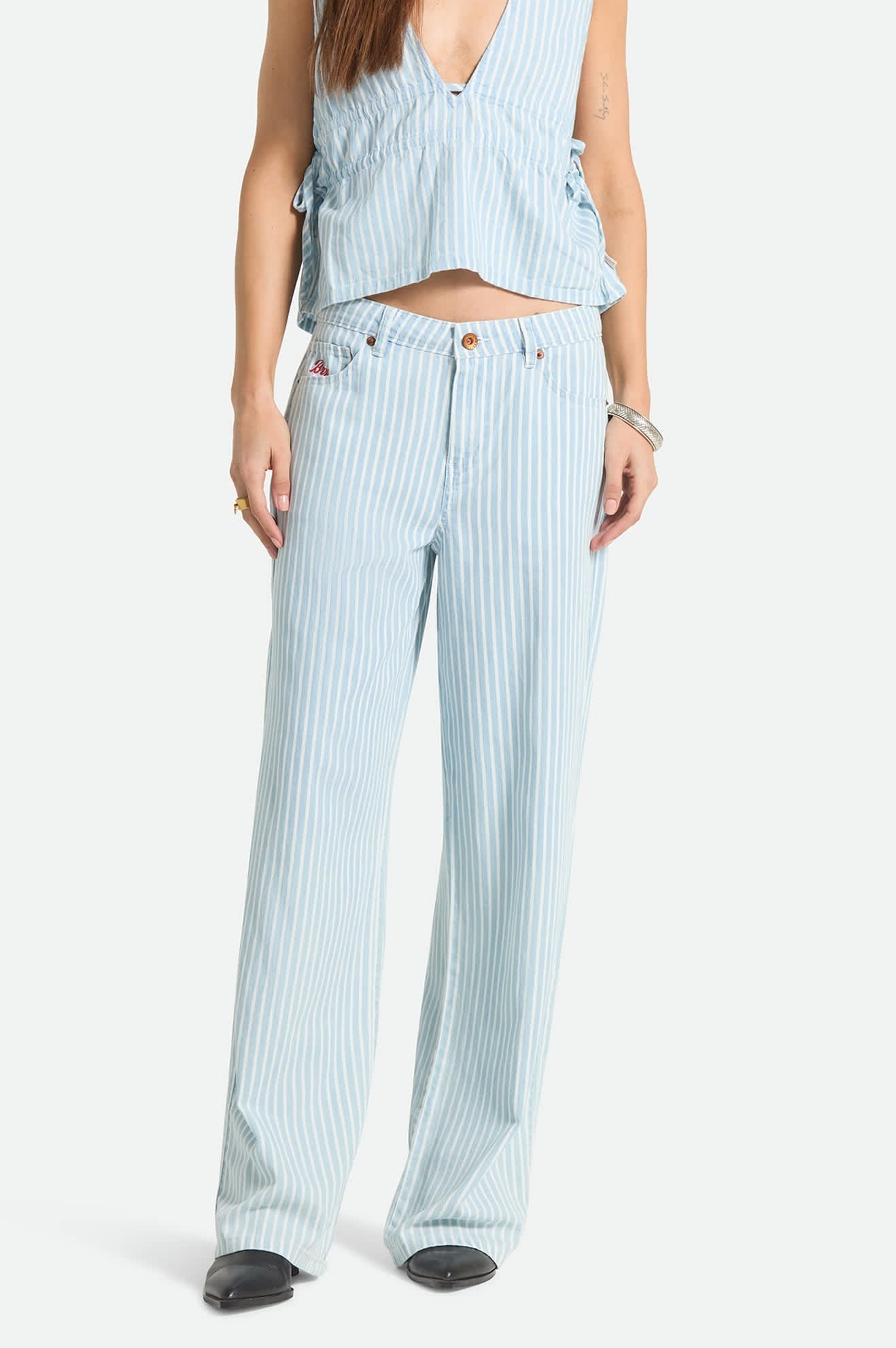 The Chloe 5-Pocket Pant - Two Boot Stripe