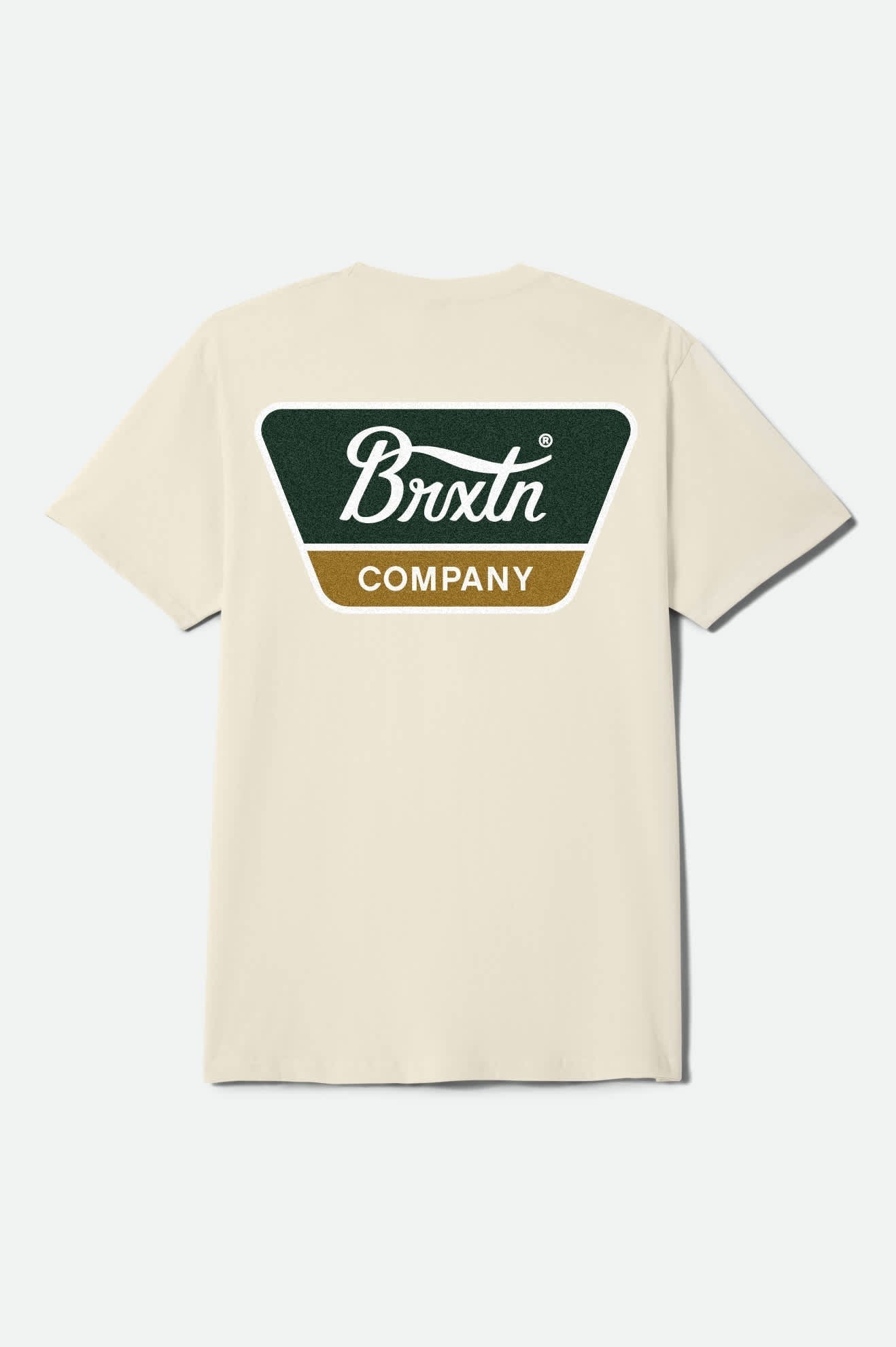 Linwood Short Sleeve Standard T-Shirt - Cream/Dark Green/Metal Bronze