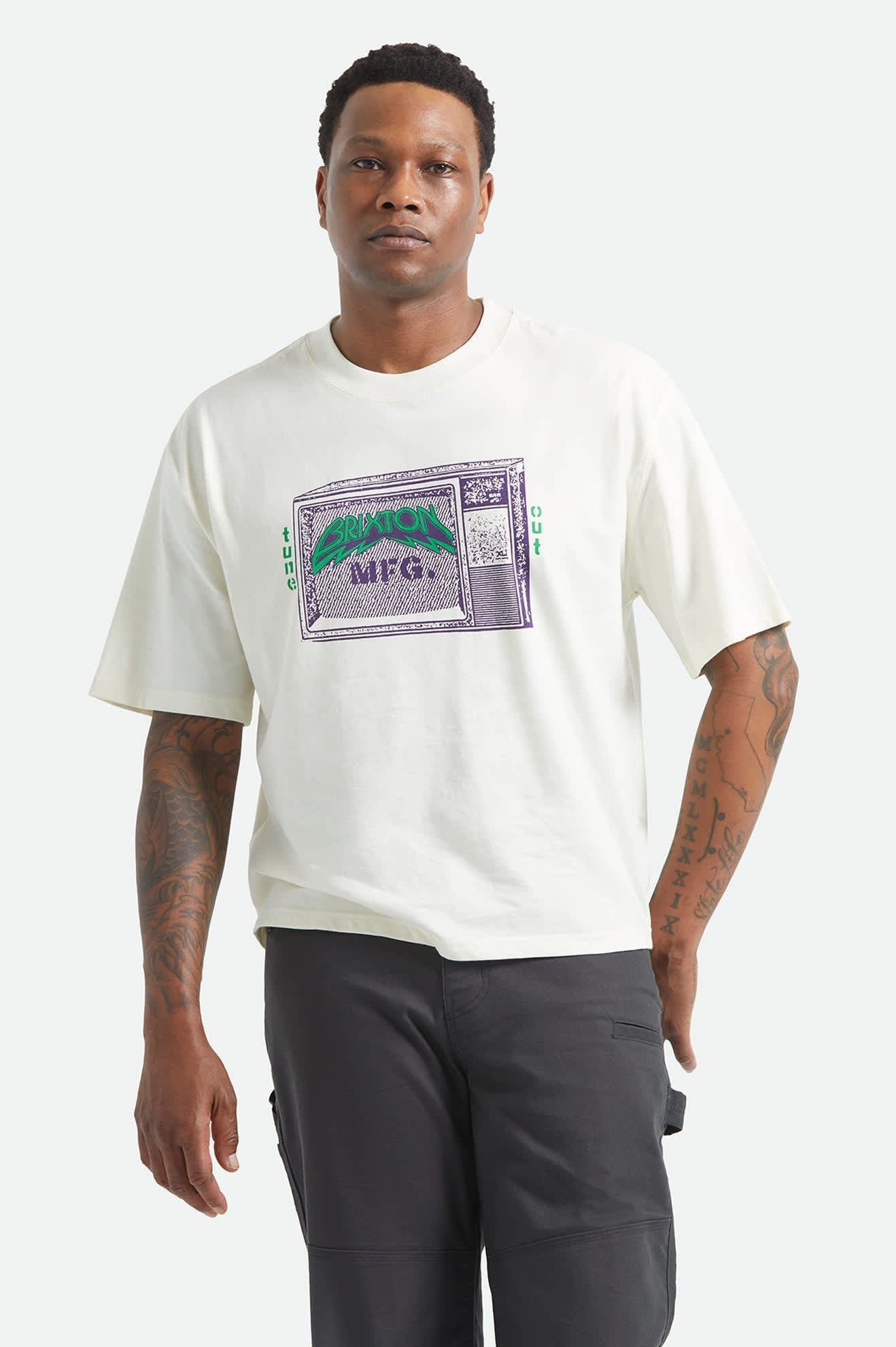 Tune Out Short Sleeve Cropped T-Shirt - Cream