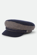 Fiddler Fisherman Cap - Navy/Sand Houndstooth