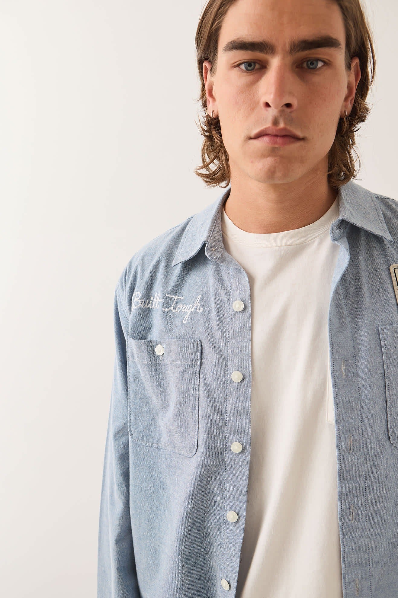 Ford Service Dept Workshirt - Blue Chambray