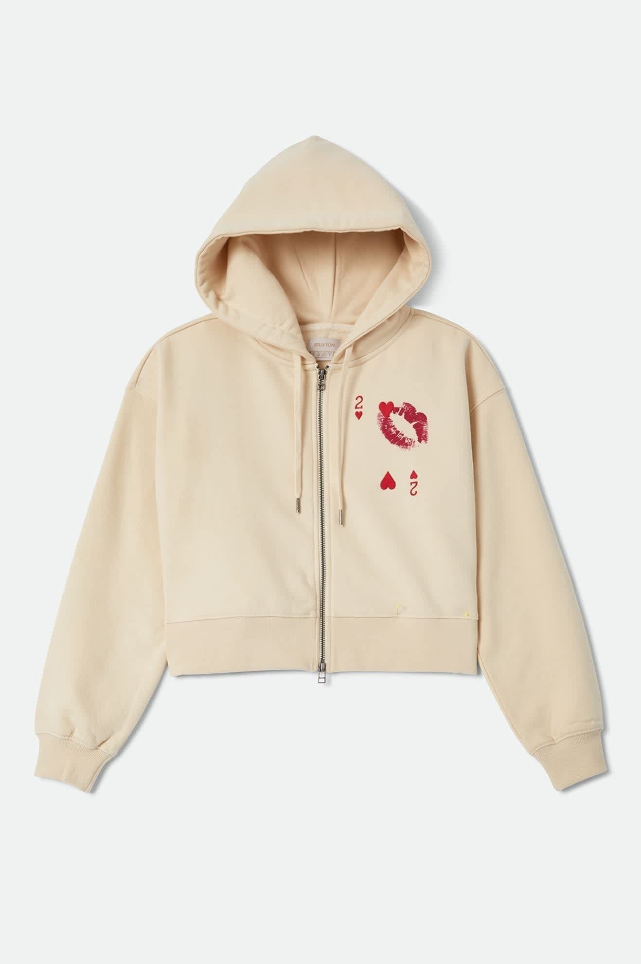 Kissing Hearts Zip Hood - Whitecap