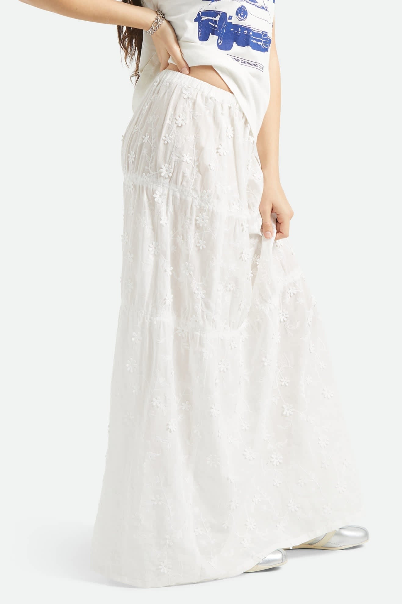 The Abigail Skirt - Off White Floral