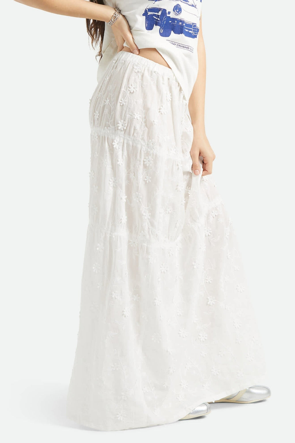 The Abigail Skirt - Off White Floral