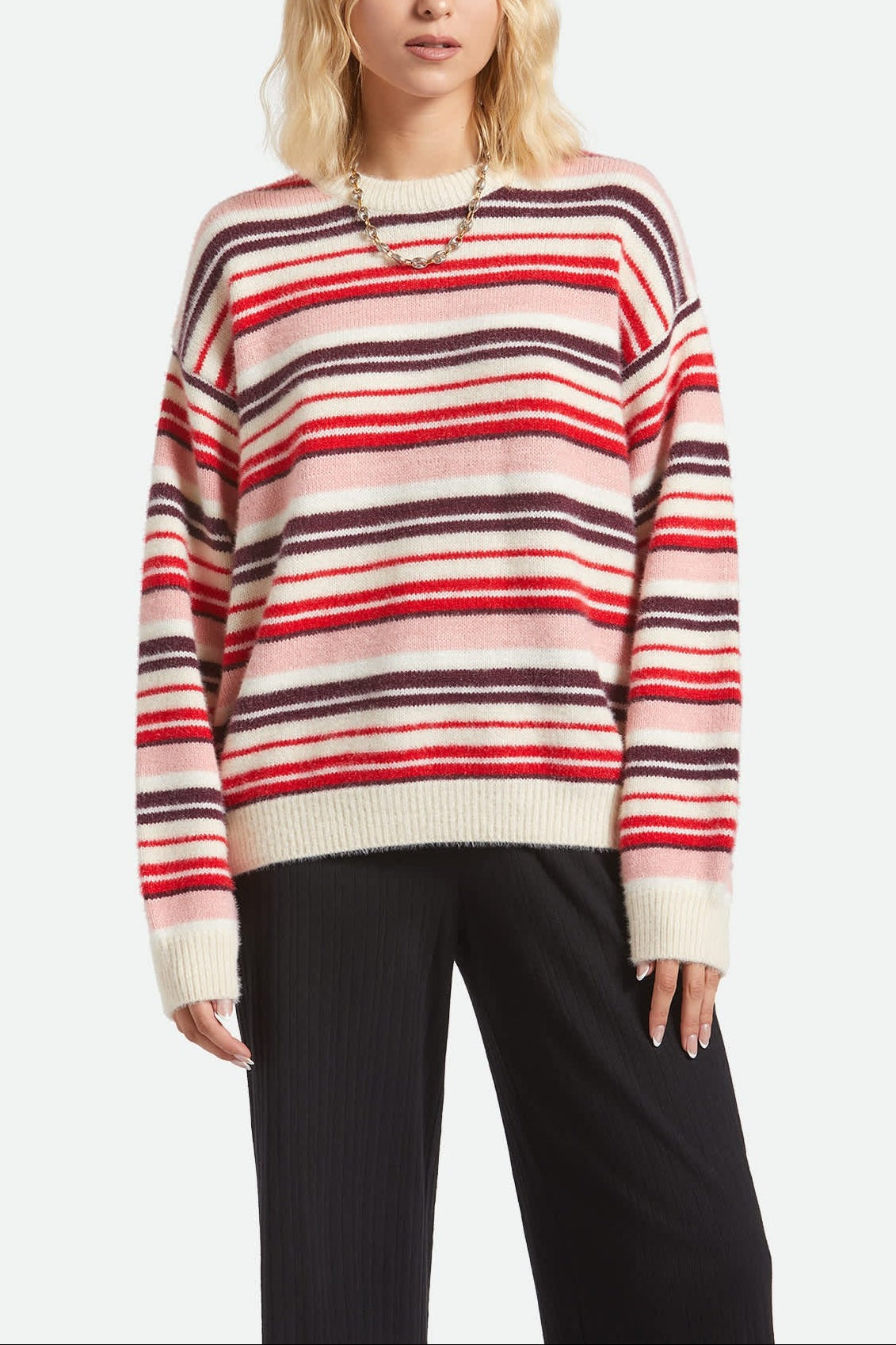 Cozy Crew Sweater - Multi Stripe