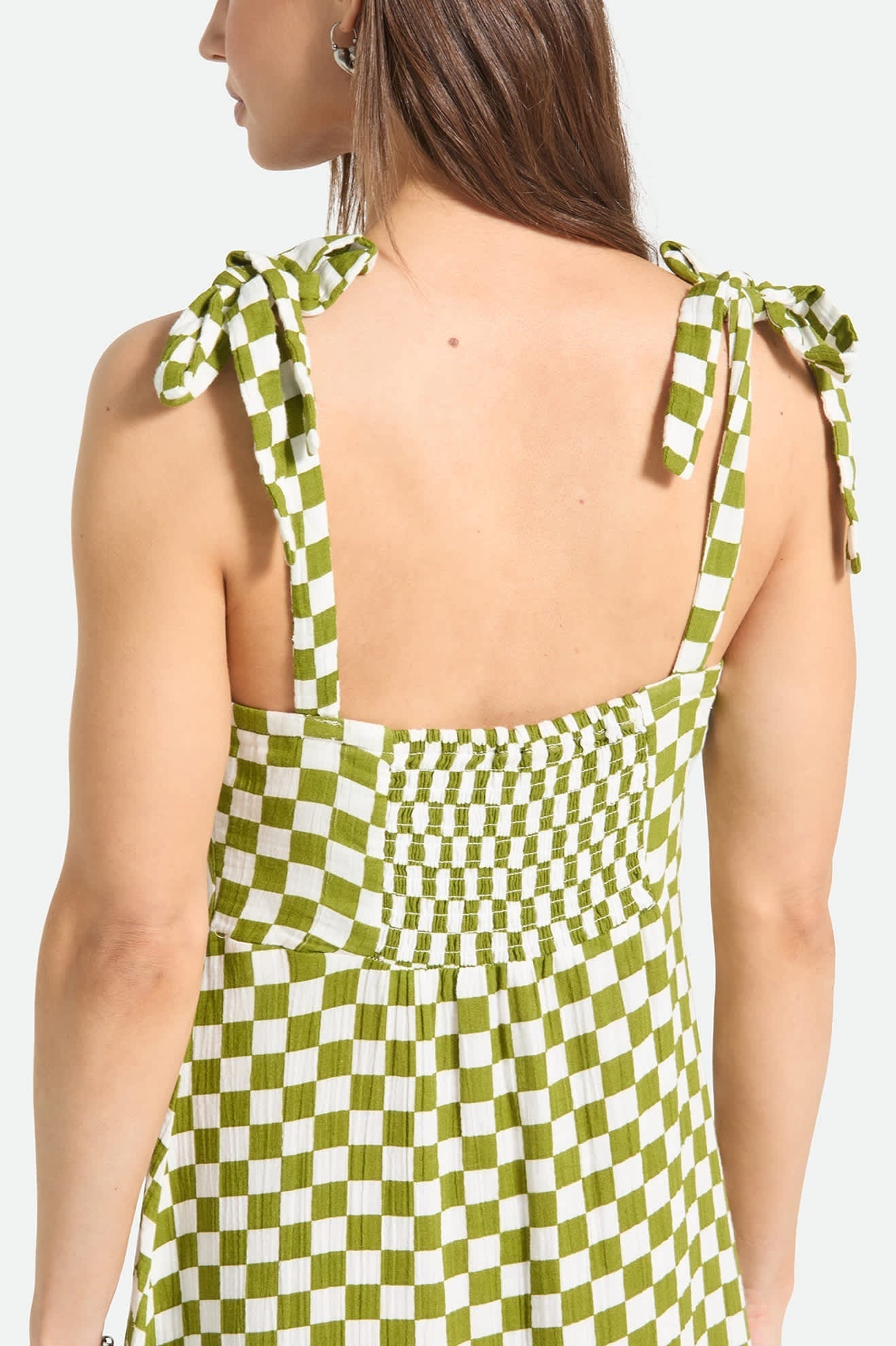 The Tie Dress - Sublime Green Checkerboard