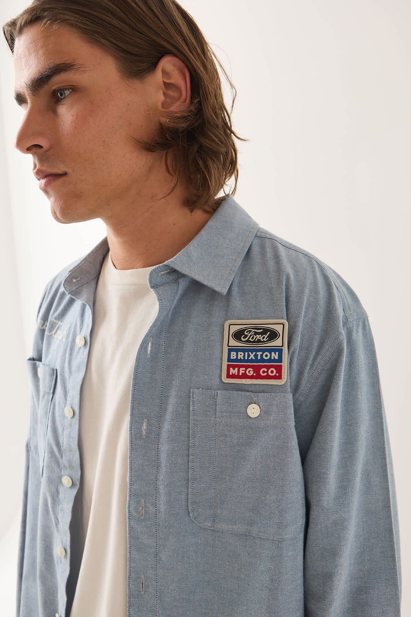 Ford Service Dept Workshirt - Blue Chambray