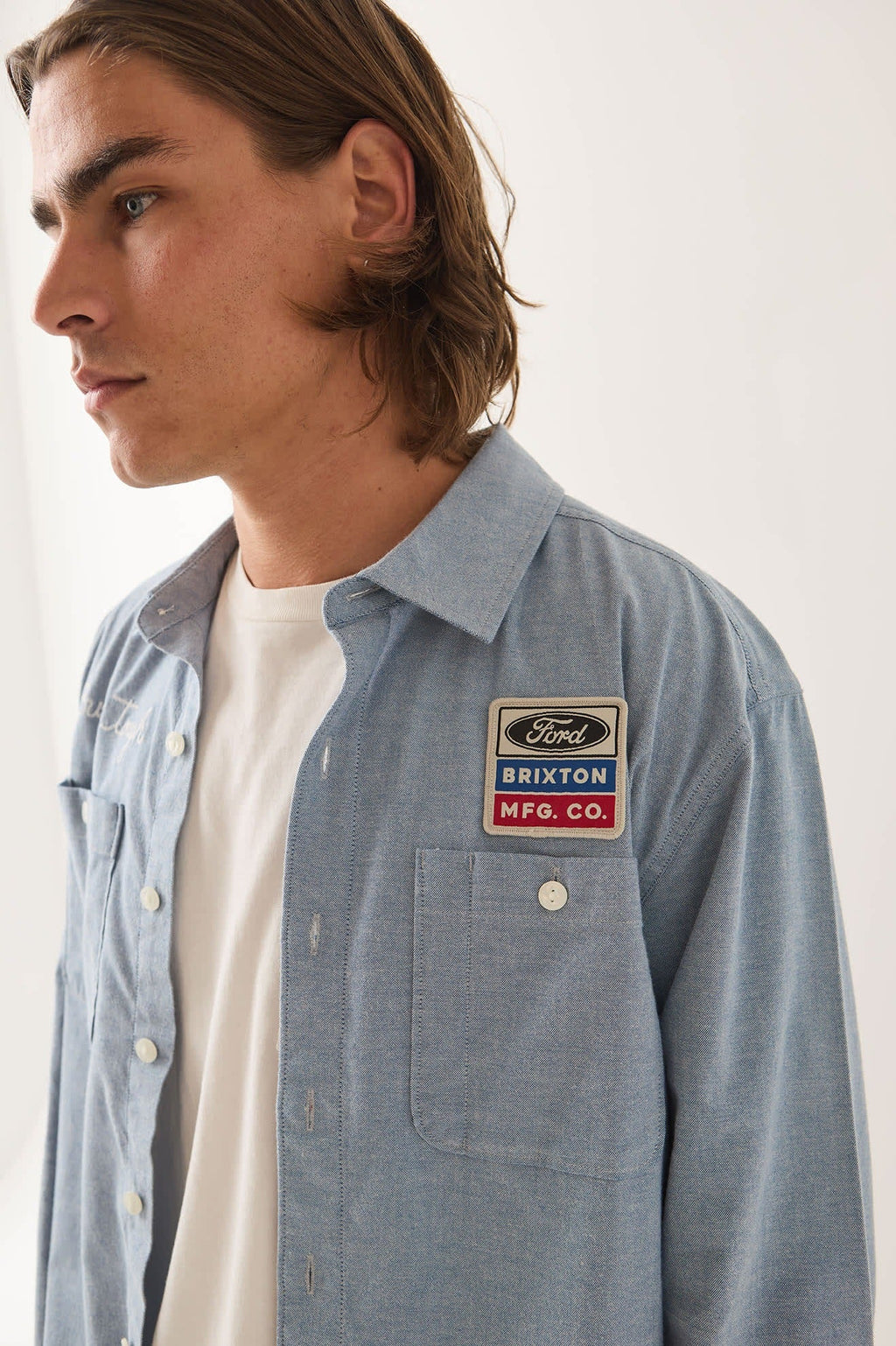Ford Service Dept Workshirt - Blue Chambray