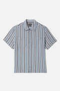 The Dexter Textured Stripe Short Sleeve Shirt - Black/Dusty Blue