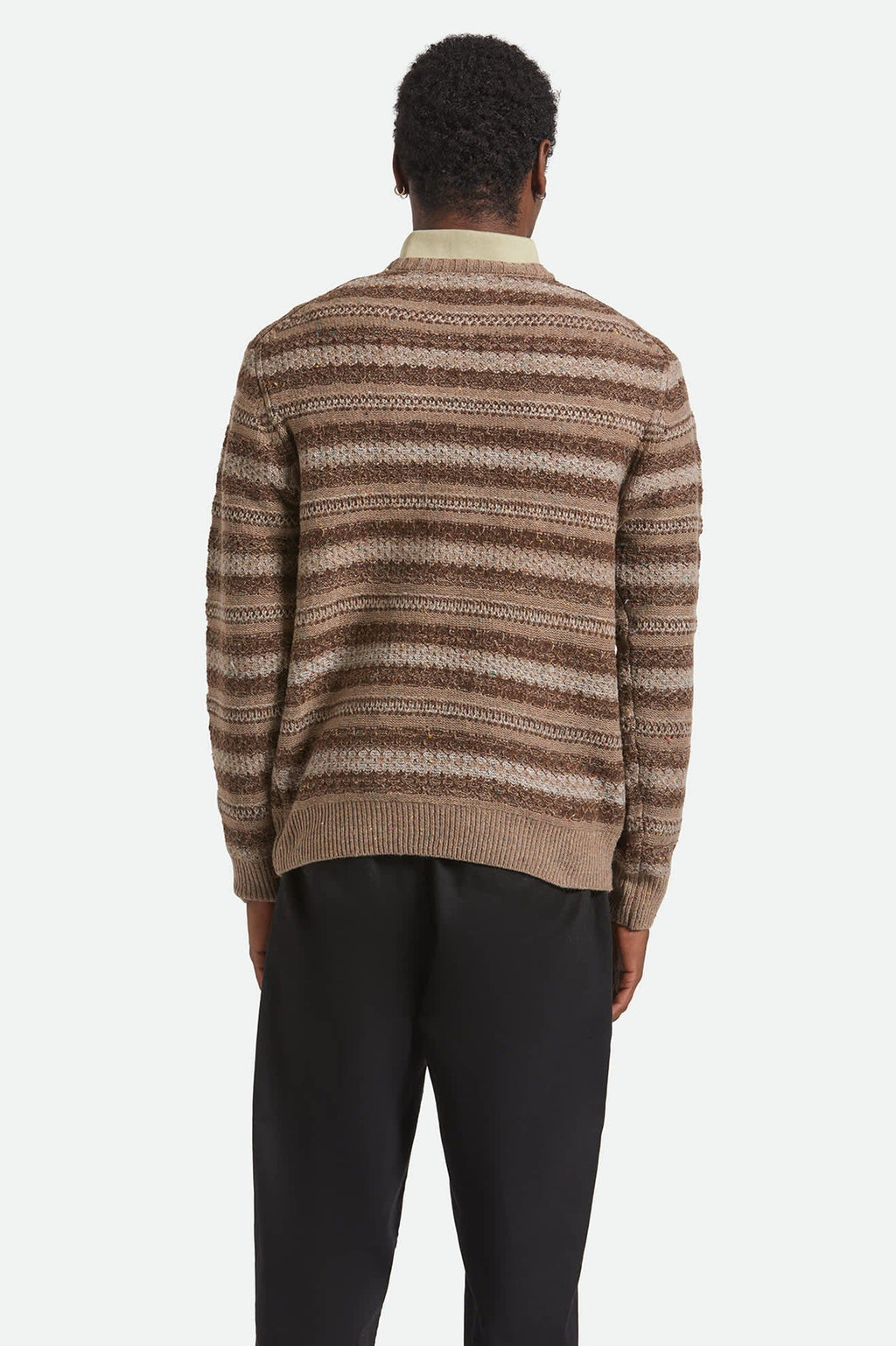 Midnight Crew Sweater - Multi Neutral Stripe
