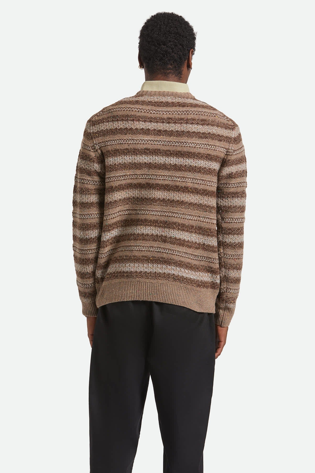 Midnight Crew Sweater - Multi Neutral Stripe