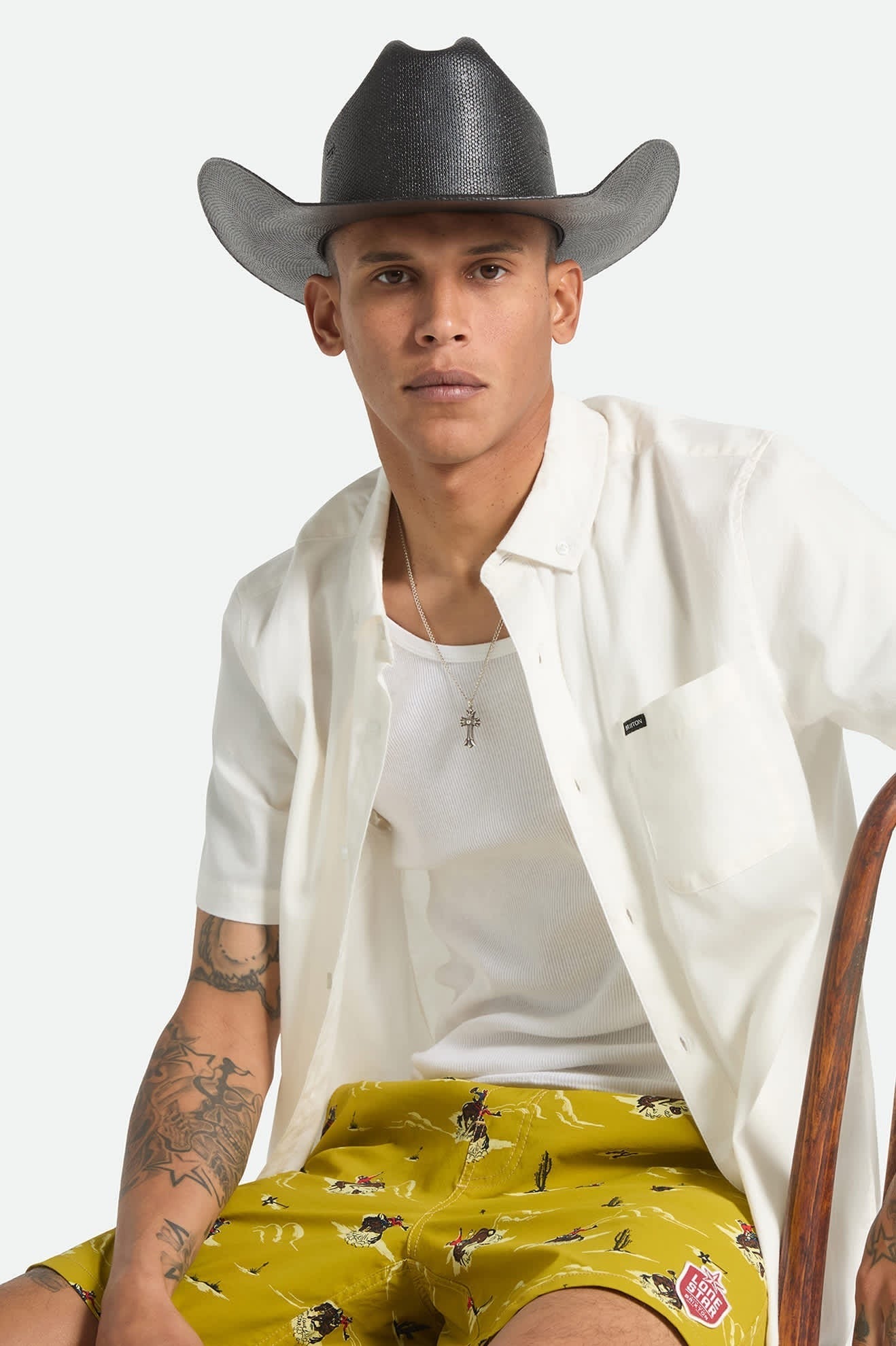 Laredo Straw Cowboy Hat - Black