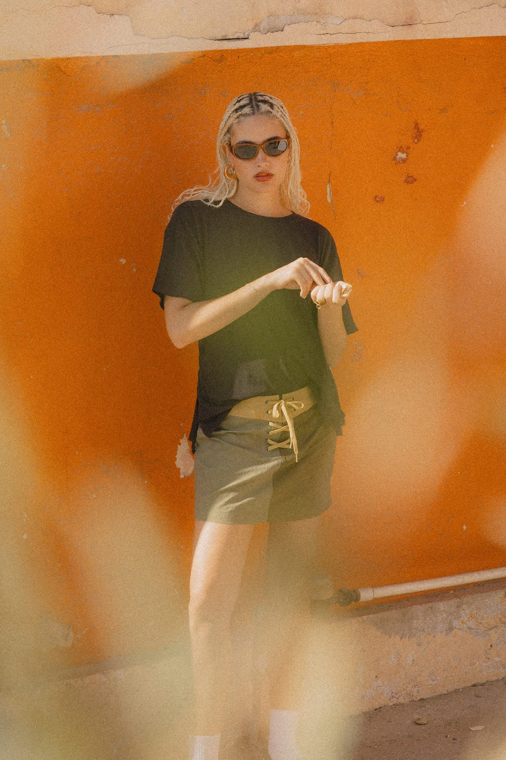 Carefree Organic Garment Dye Cinch T-Shirt - Black