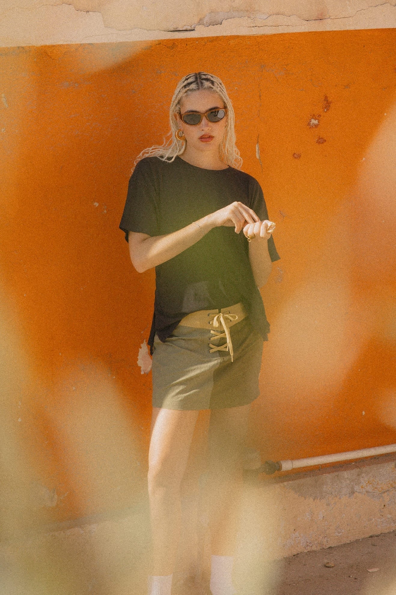 Carefree Organic Garment Dye Cinch T-Shirt - Black