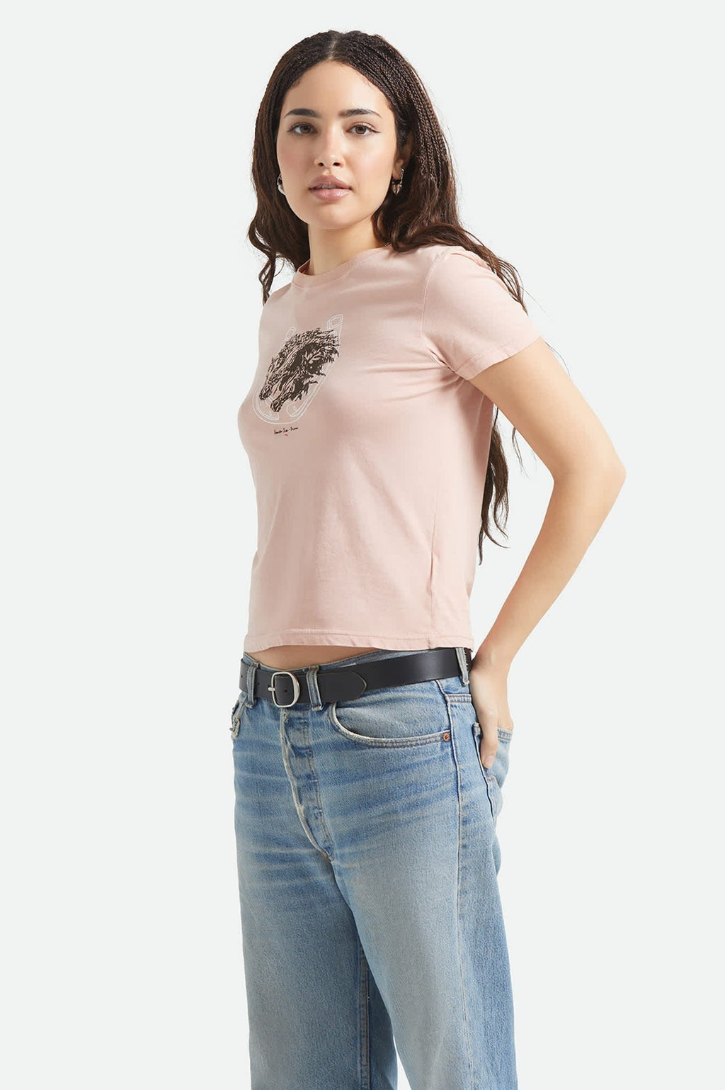 Pony Club Slim Crew T-Shirt - Silver Pink