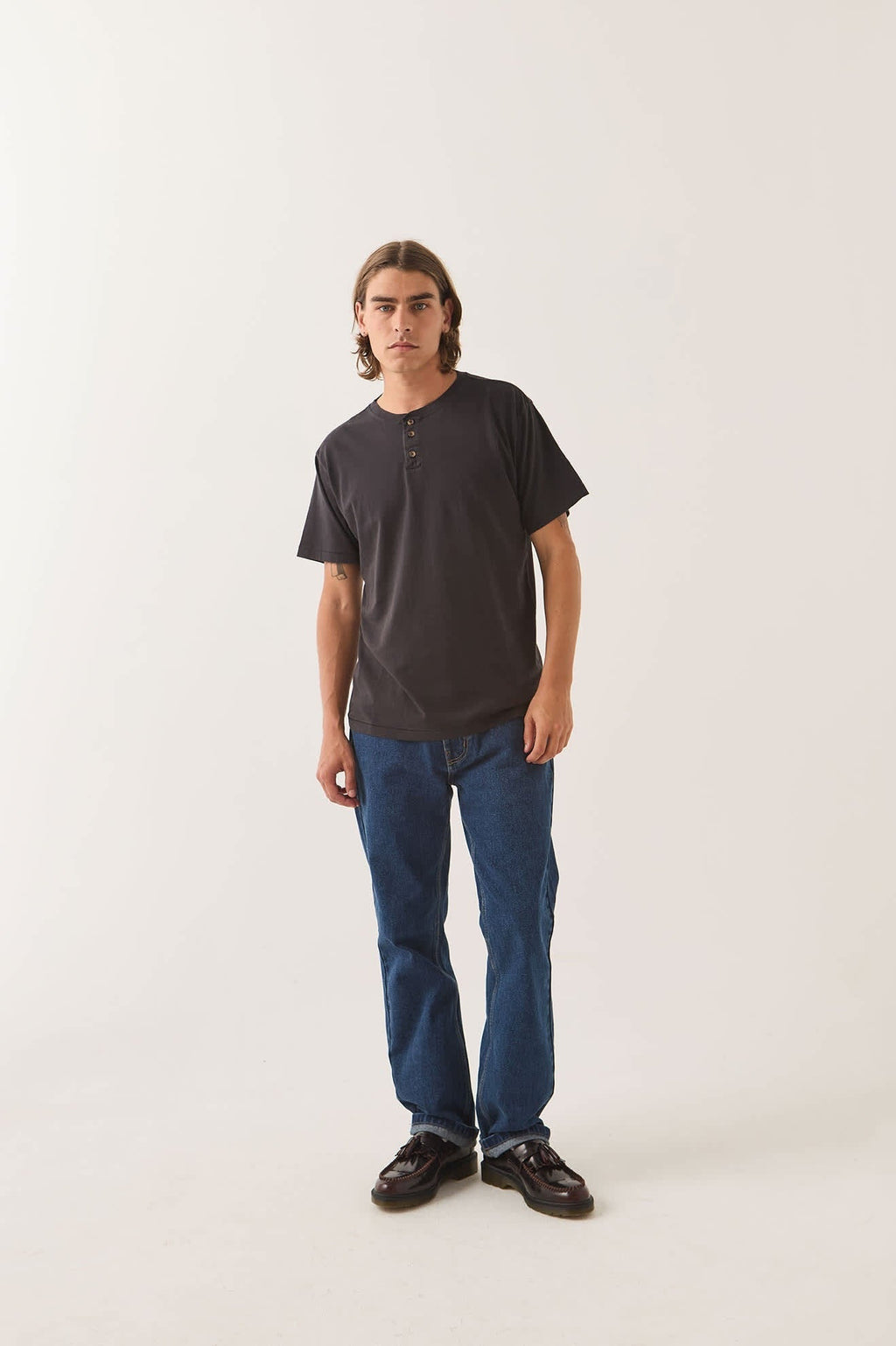 Brixton Baseline Henley T-Shirt - Black