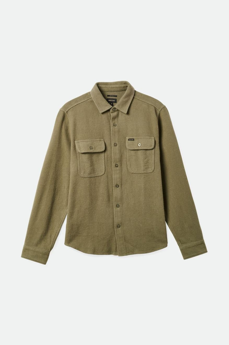 Bowery Textured Loop Twill L/S Overshirt - Olive Surplus