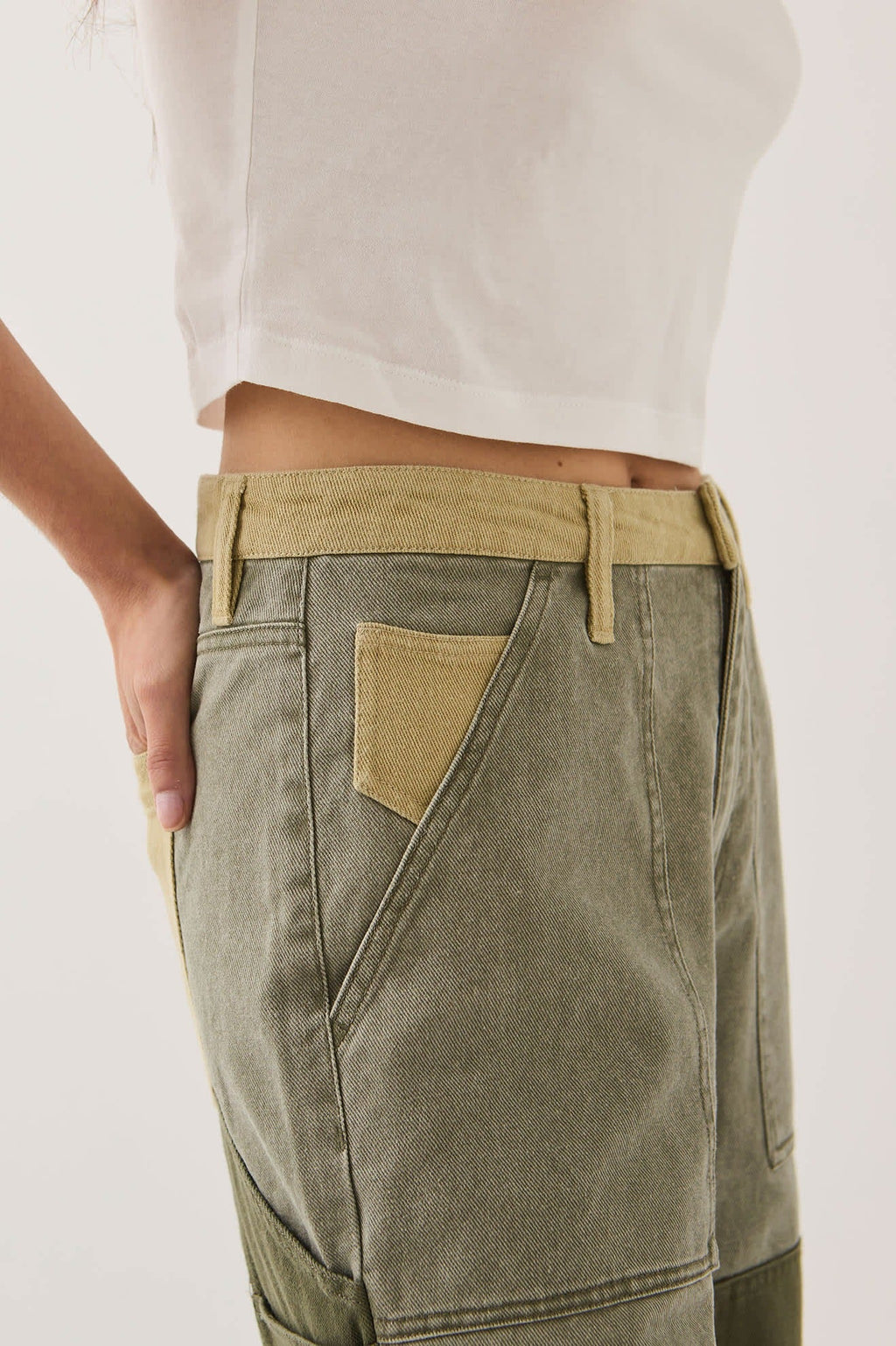 Essex Patchwork Painter Pant - Vintage Olive Patchwork
