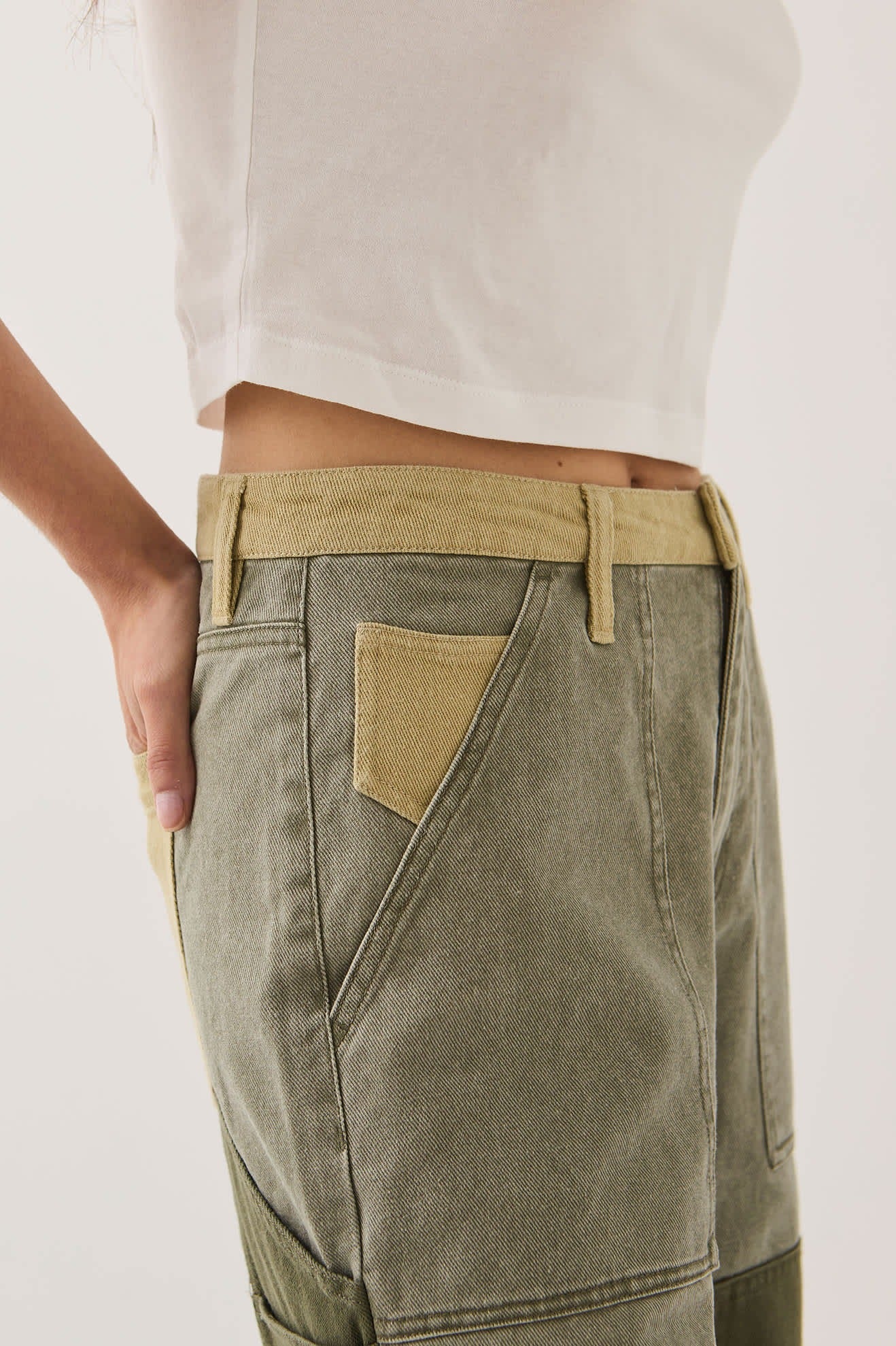 Essex Patchwork Painter Pant - Vintage Olive Patchwork