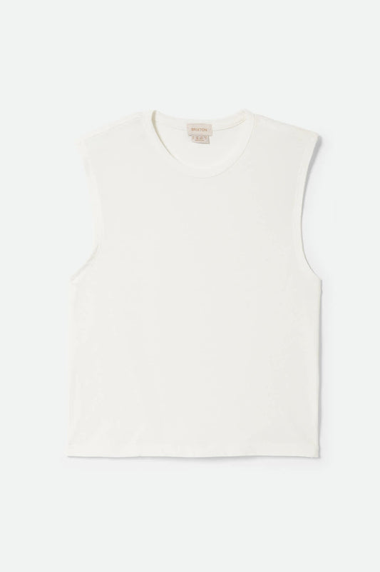Women's Carefree Organic Garment Dyed Muscle Tank - Off White