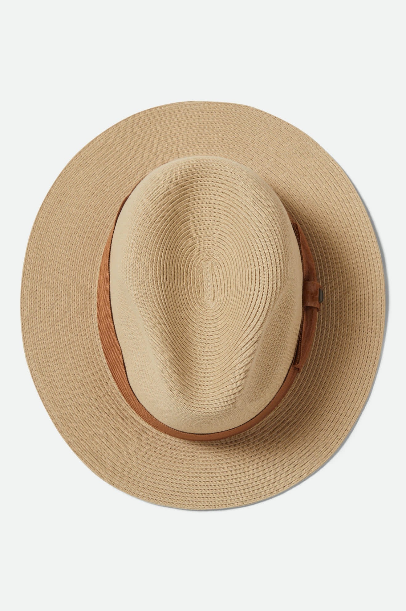 Roma Straw Packable Fedora - Natural/Bronze