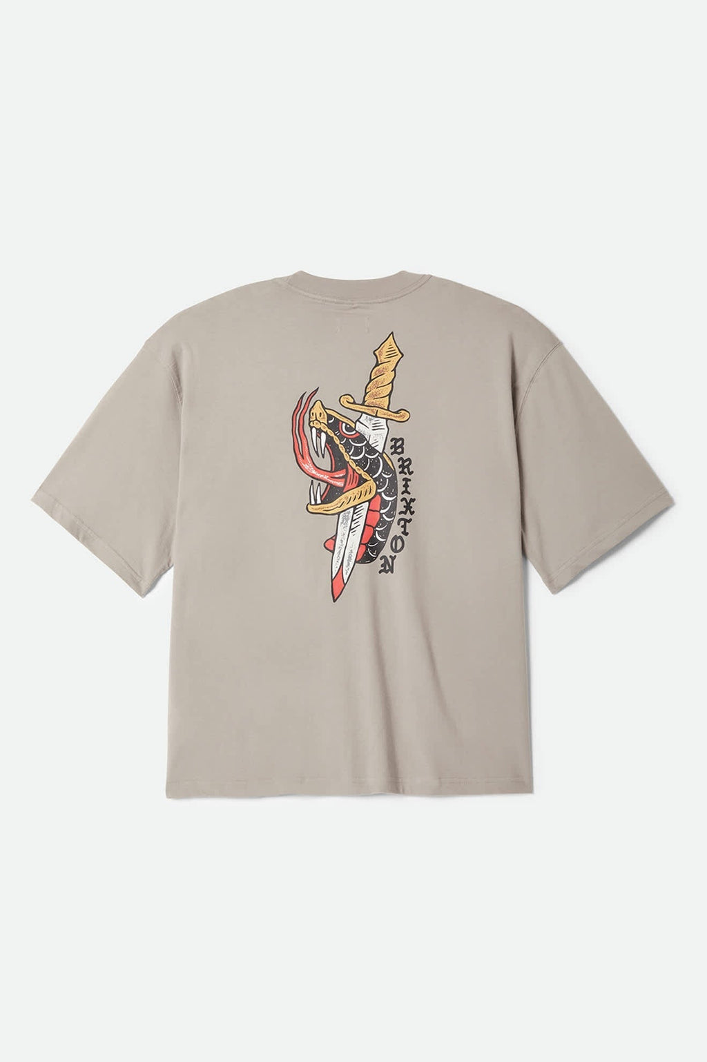 Sword Short Sleeve Boxed Crop T-Shirt - Pebble Stone