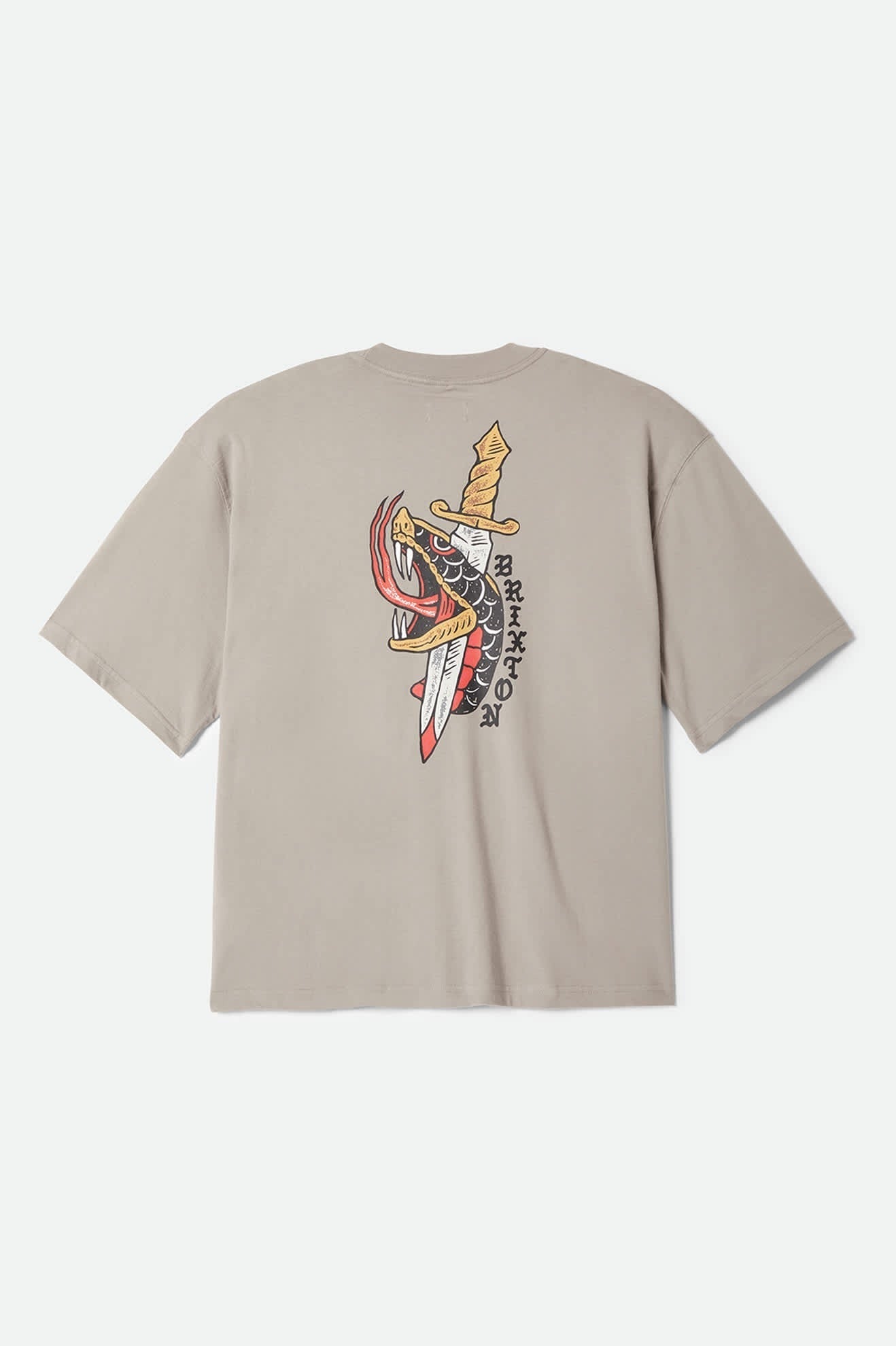 Sword Short Sleeve Boxed Crop T-Shirt - Pebble Stone