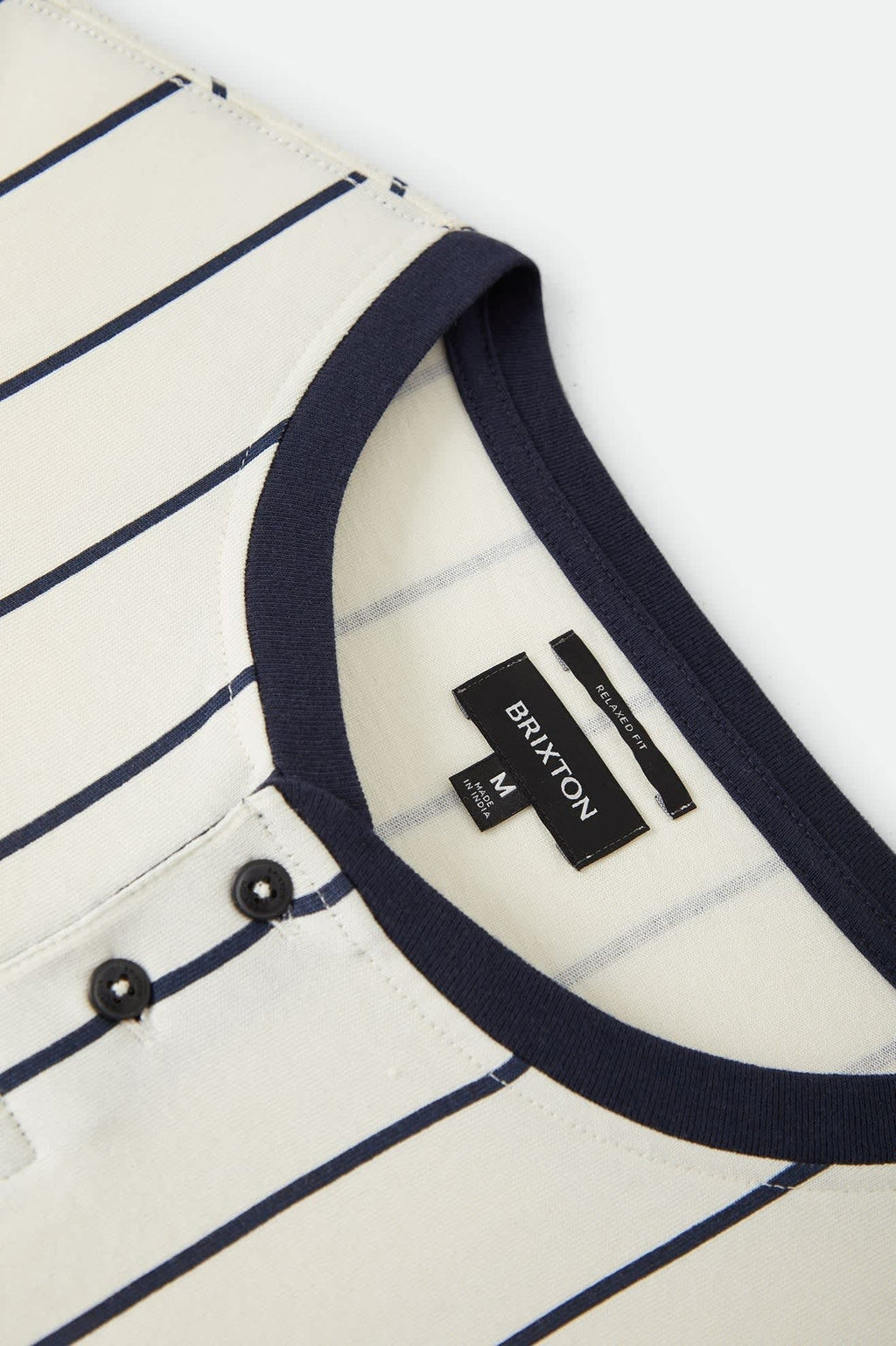 Boxy Baseball T-Shirt - Off White Stripe/Washed Navy
