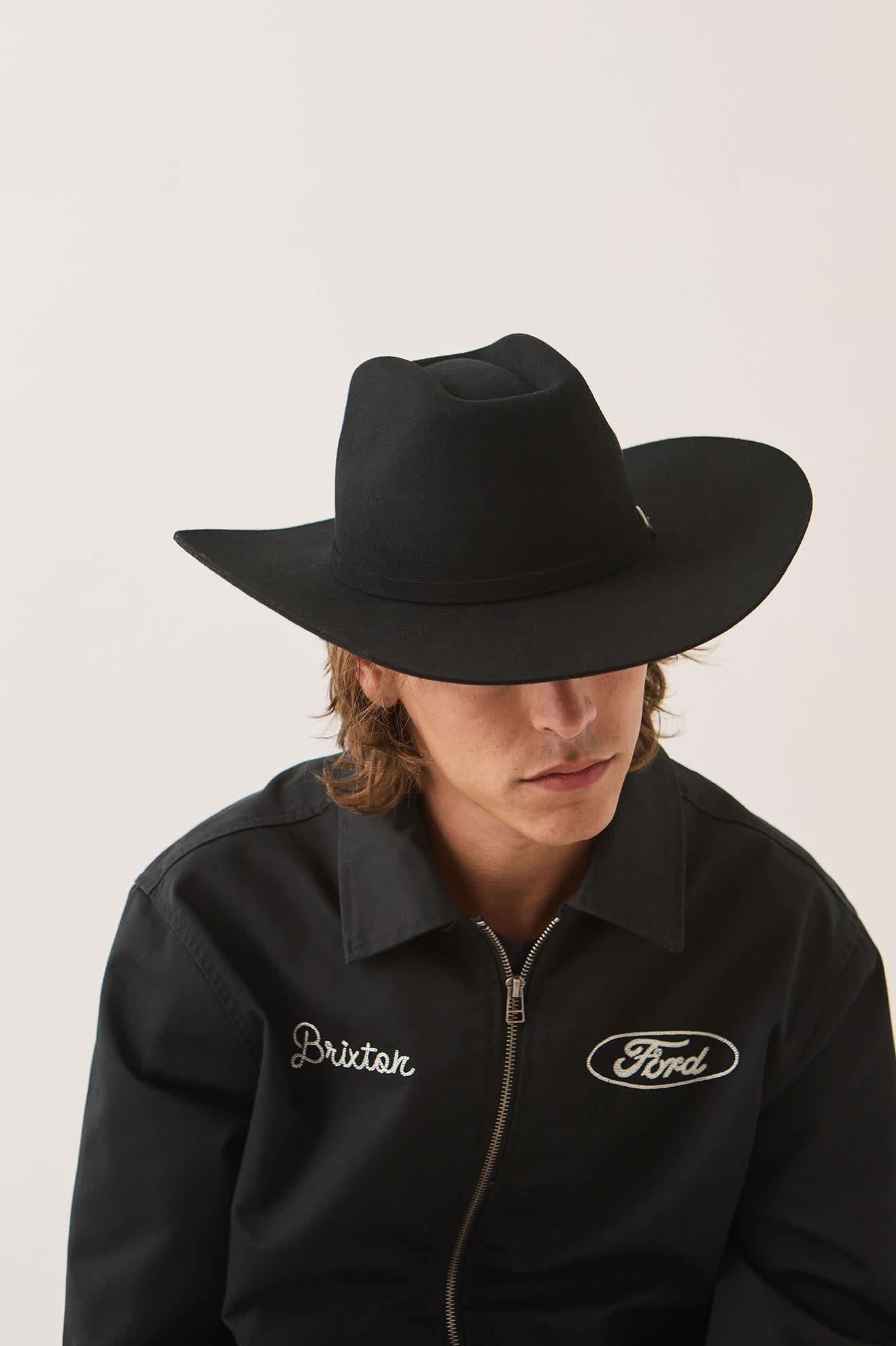Prescott Brick Top Cowboy Hat - Black