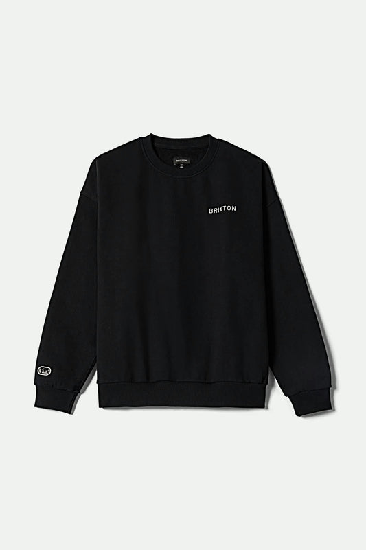 Embroidered Heavyweight Oversized Crew - Black