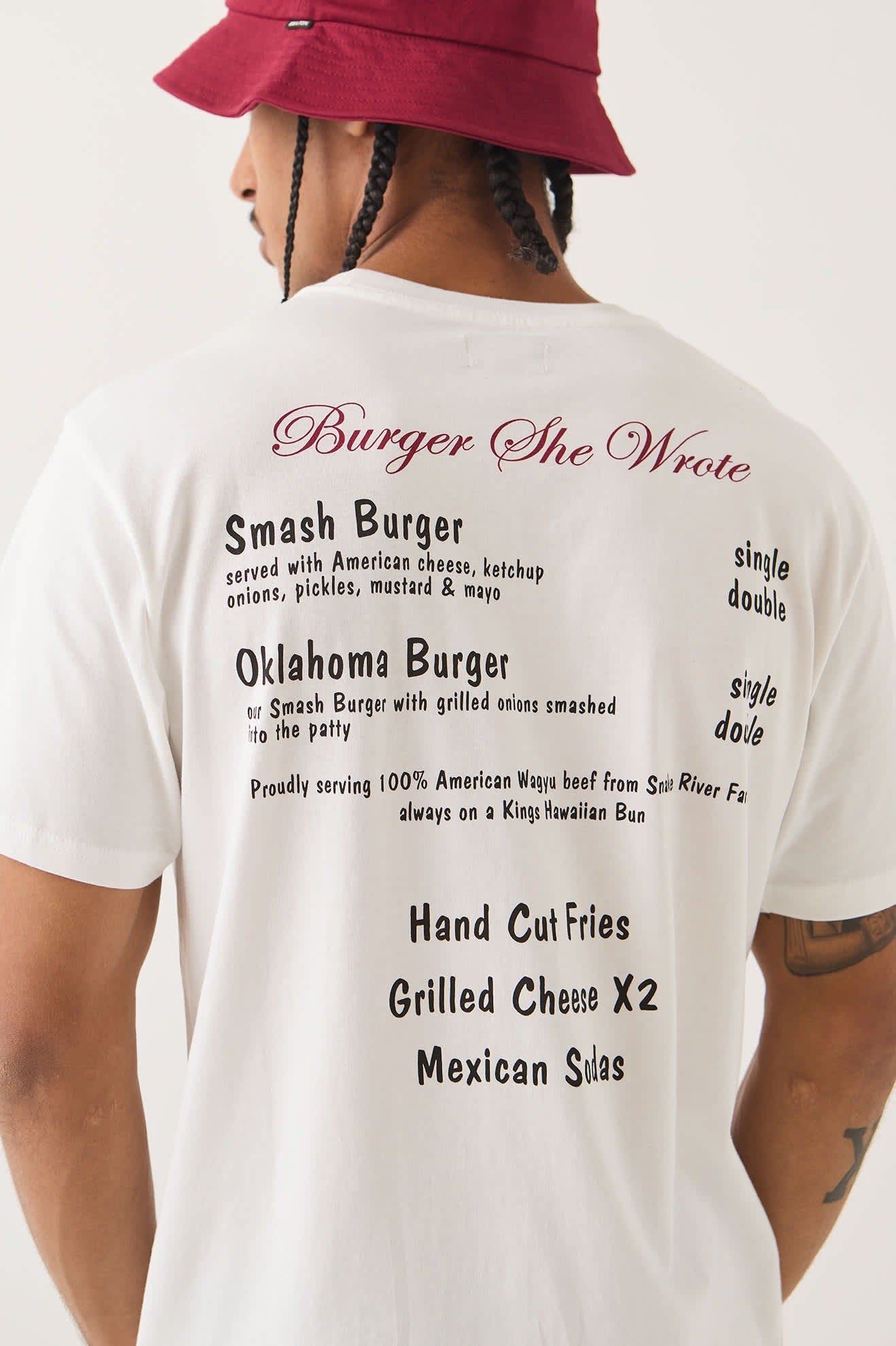 Burger She Wrote Pocket T-Shirt - White