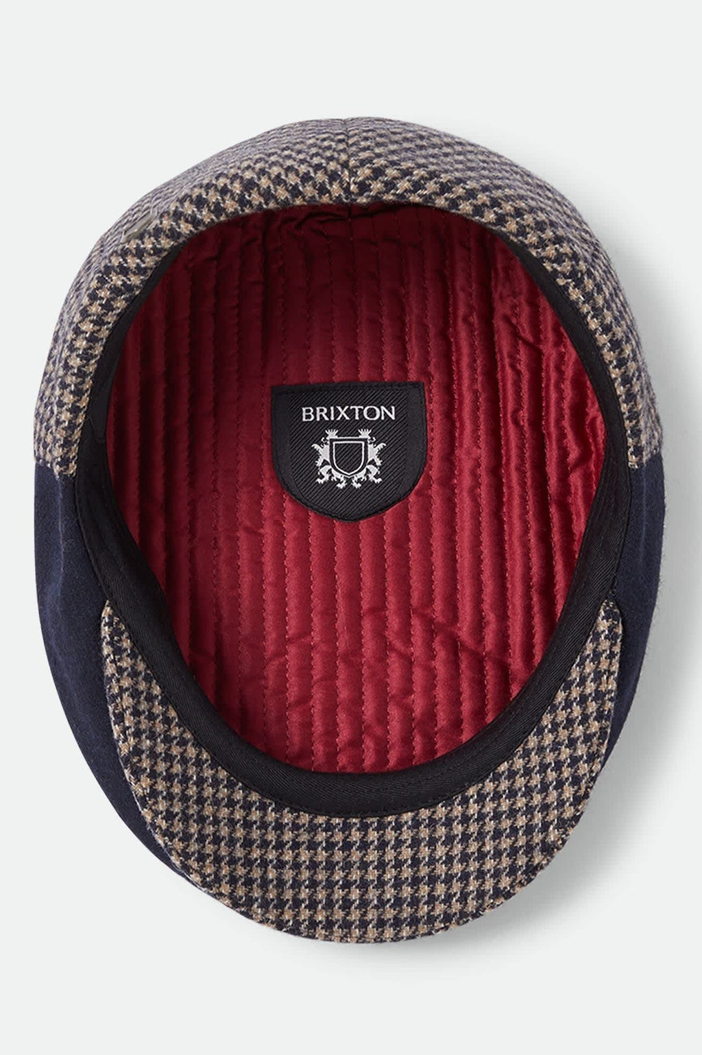 Hooligan Flat Cap - Navy/Sand Houndstooth