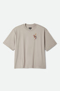 Sword Short Sleeve Boxed Crop T-Shirt - Pebble Stone